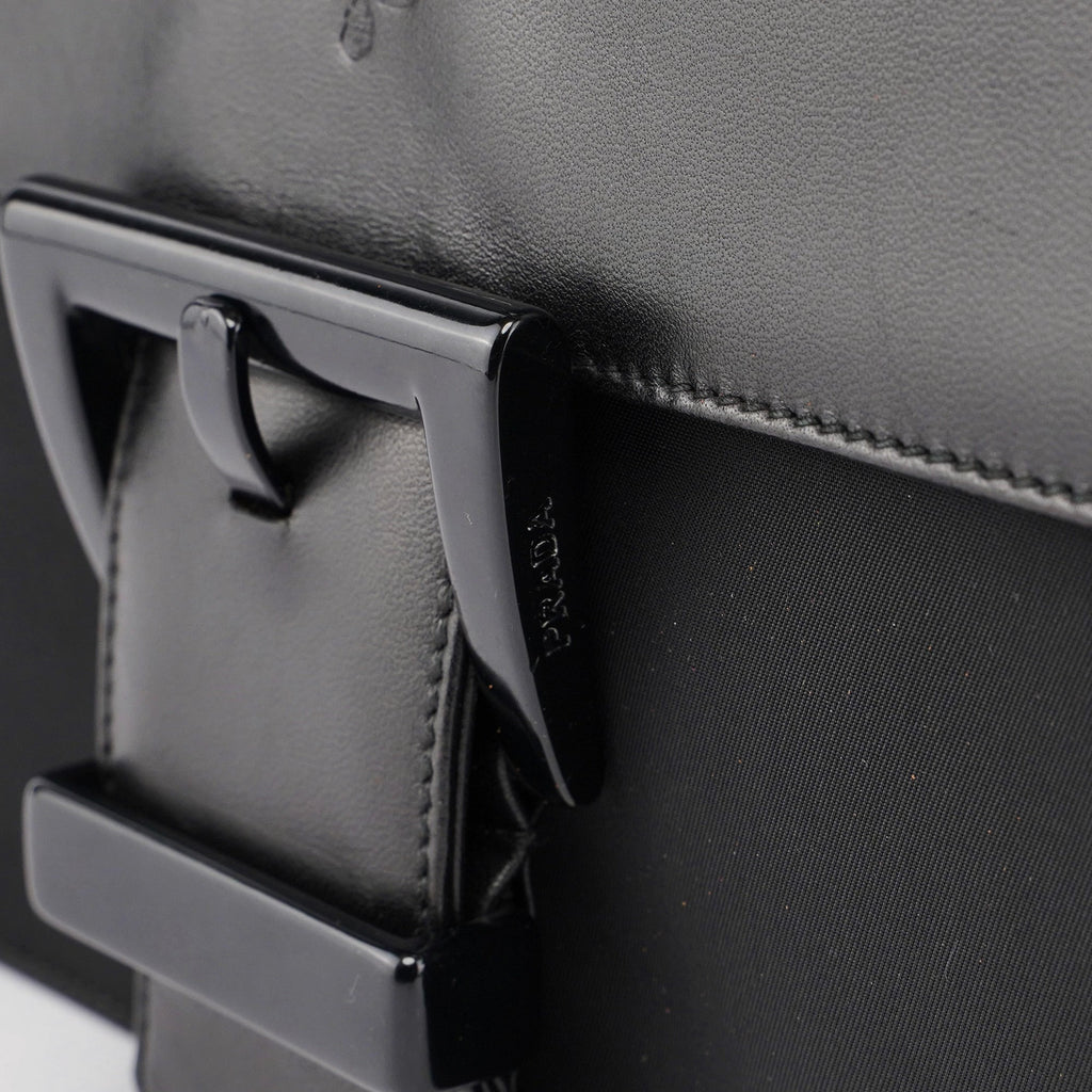 Black Tessuto Nappa Buckle Shoulder Bag