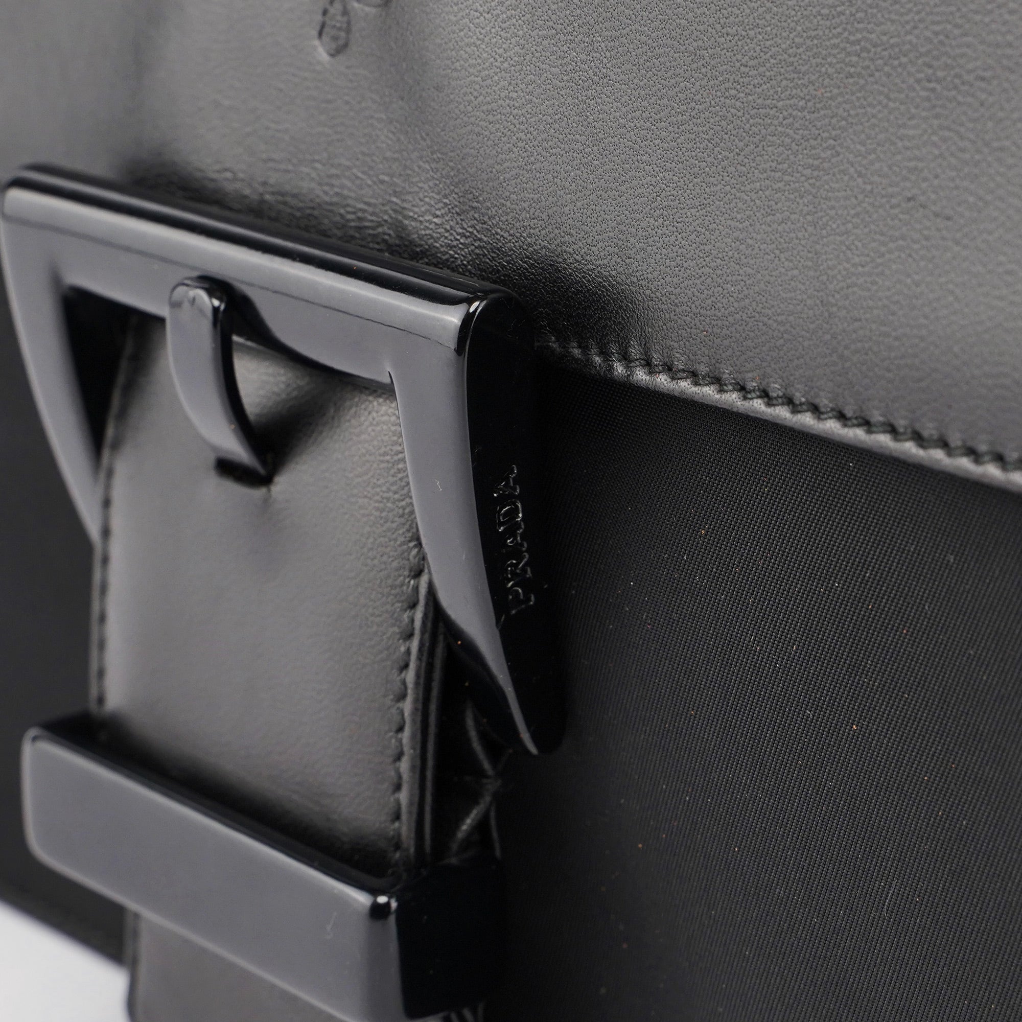 Black Tessuto Nappa Buckle Shoulder Bag