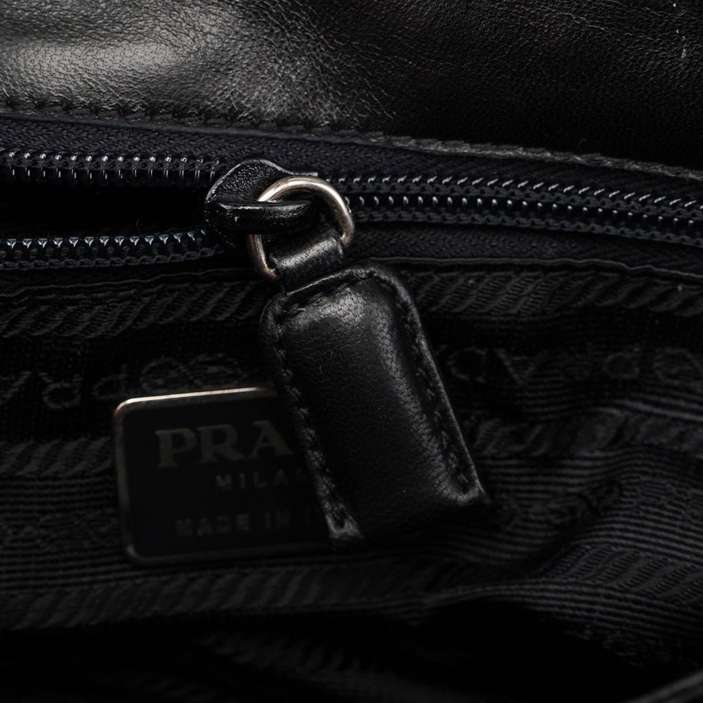 Black Tessuto Nappa Buckle Shoulder Bag