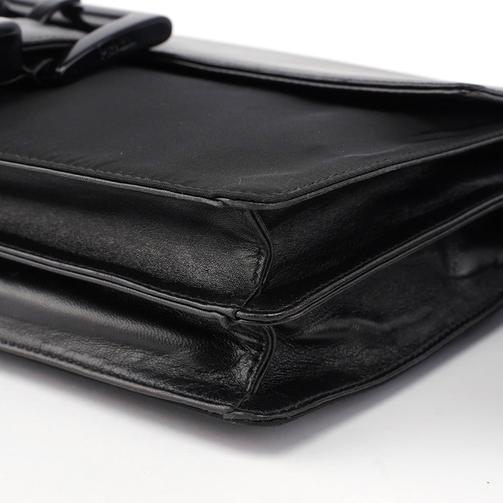 Black Tessuto Nappa Buckle Shoulder Bag