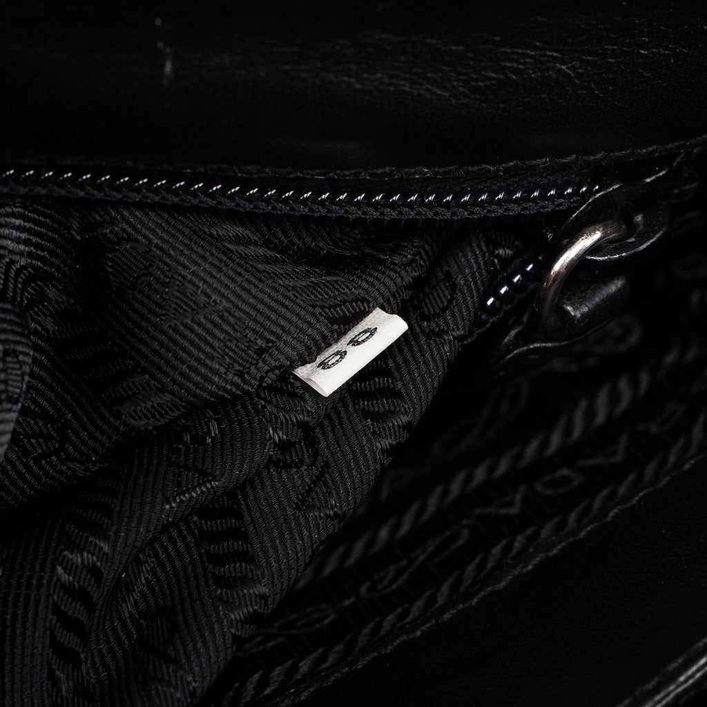 Black Tessuto Nappa Buckle Shoulder Bag