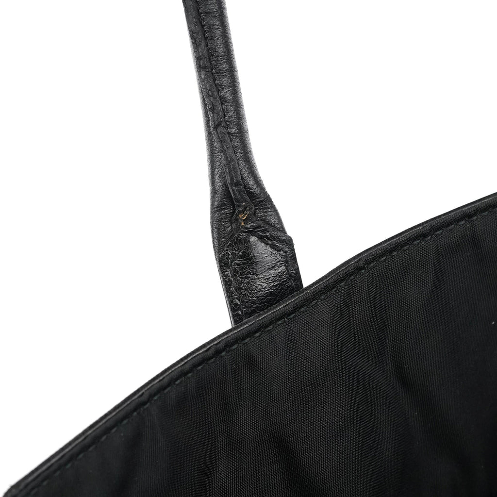 Black Tessuto Nappa Leather Tote Bag