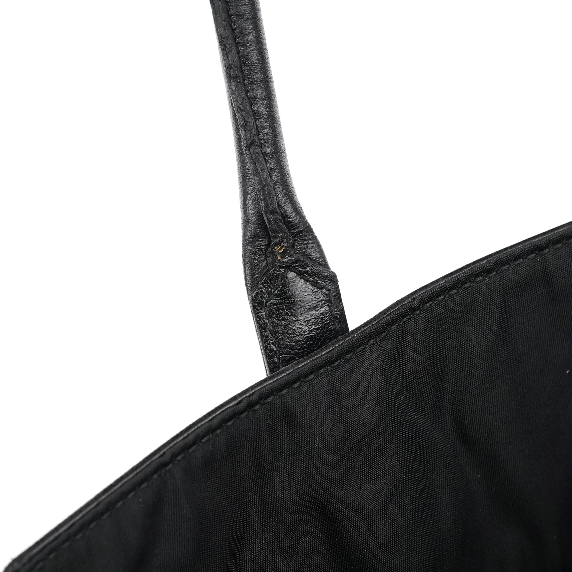 Black Tessuto Nappa Leather Tote Bag