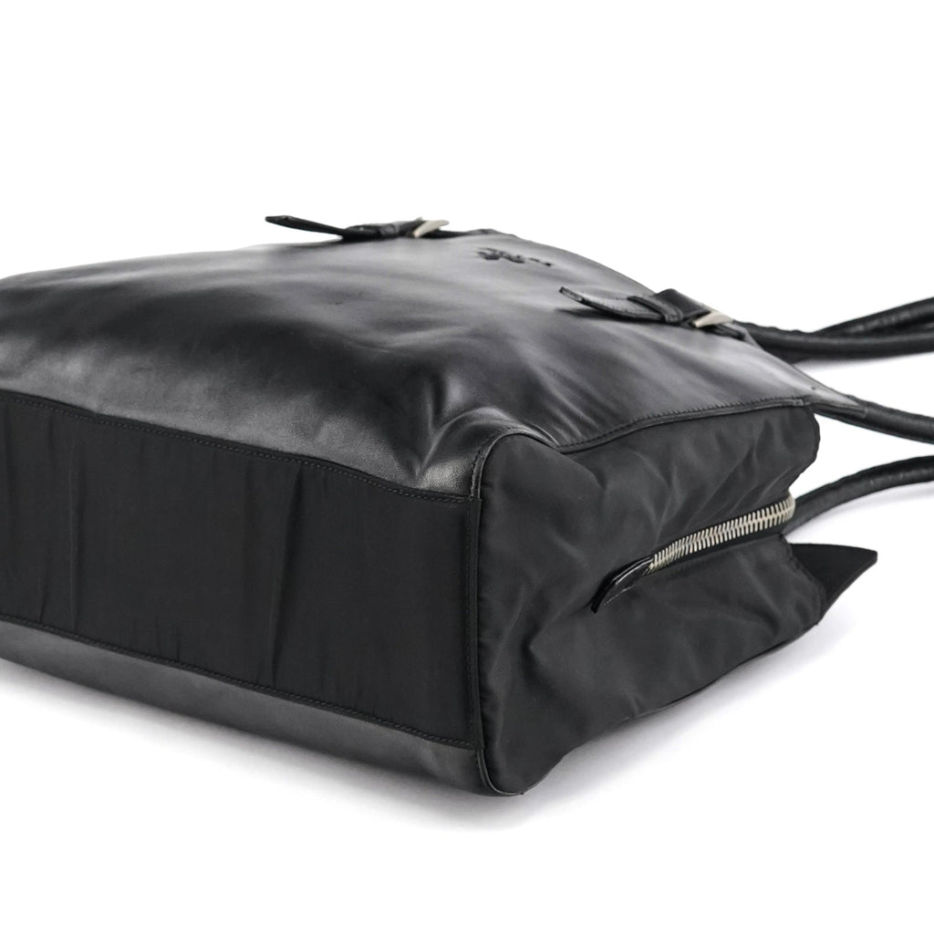 Black Tessuto Nappa Leather Tote Bag