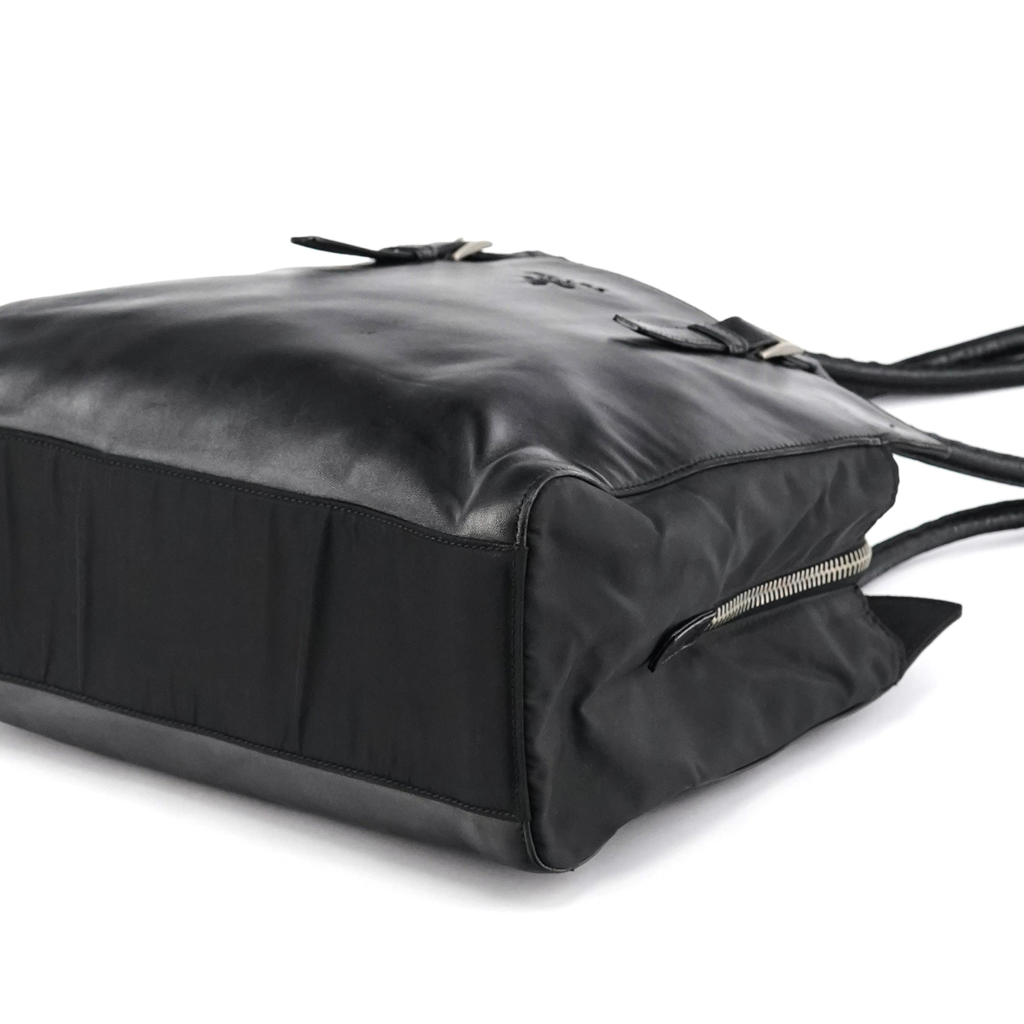 Black Tessuto Nappa Leather Tote Bag