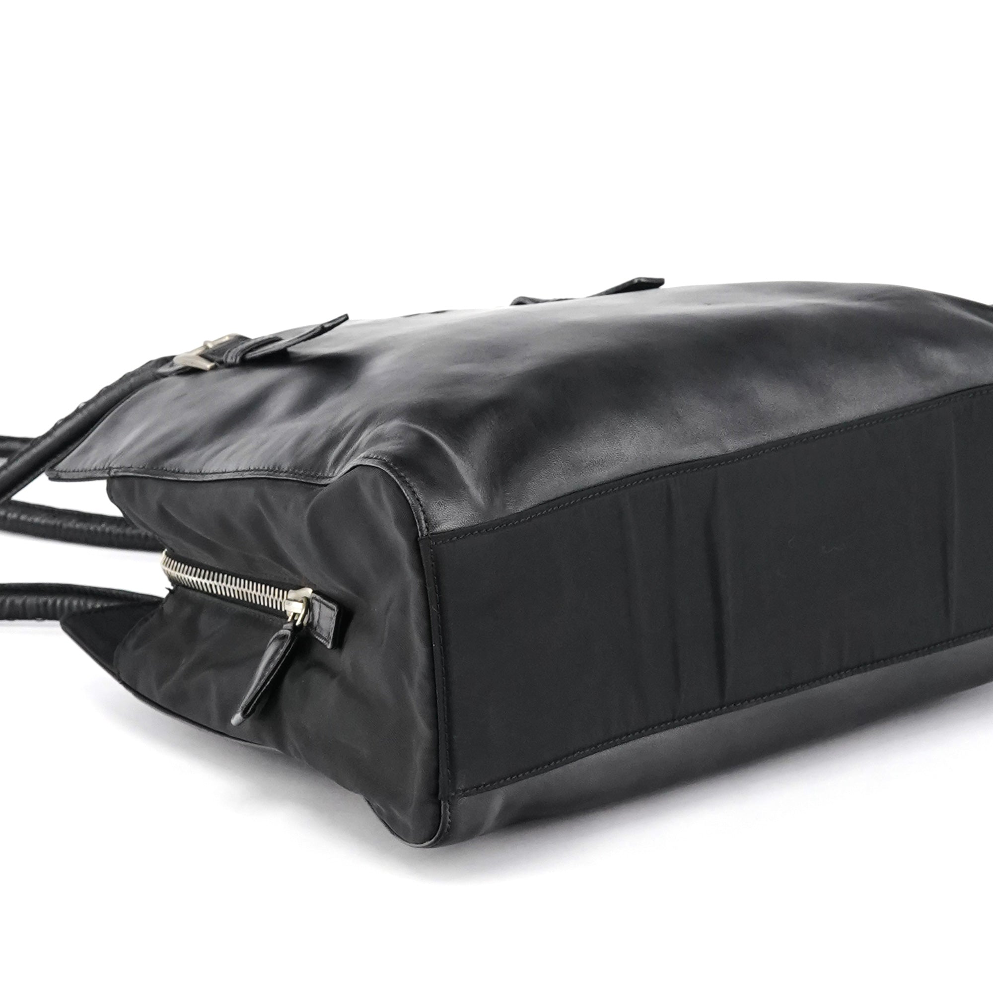 Black Tessuto Nappa Leather Tote Bag