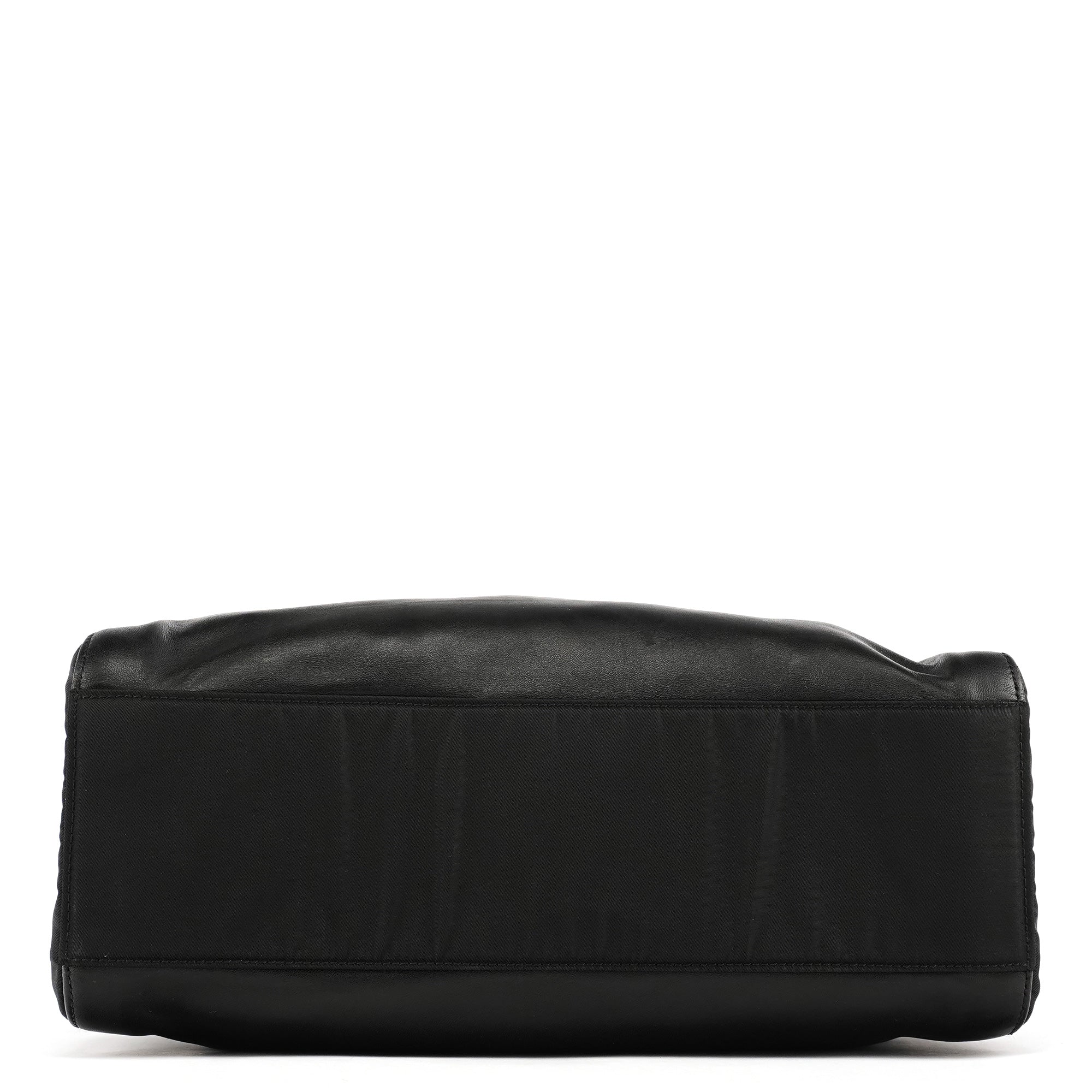 Black Tessuto Nappa Leather Tote Bag