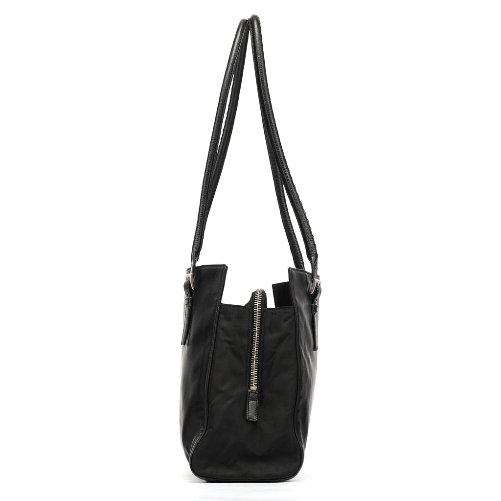 Black Tessuto Nappa Leather Tote Bag