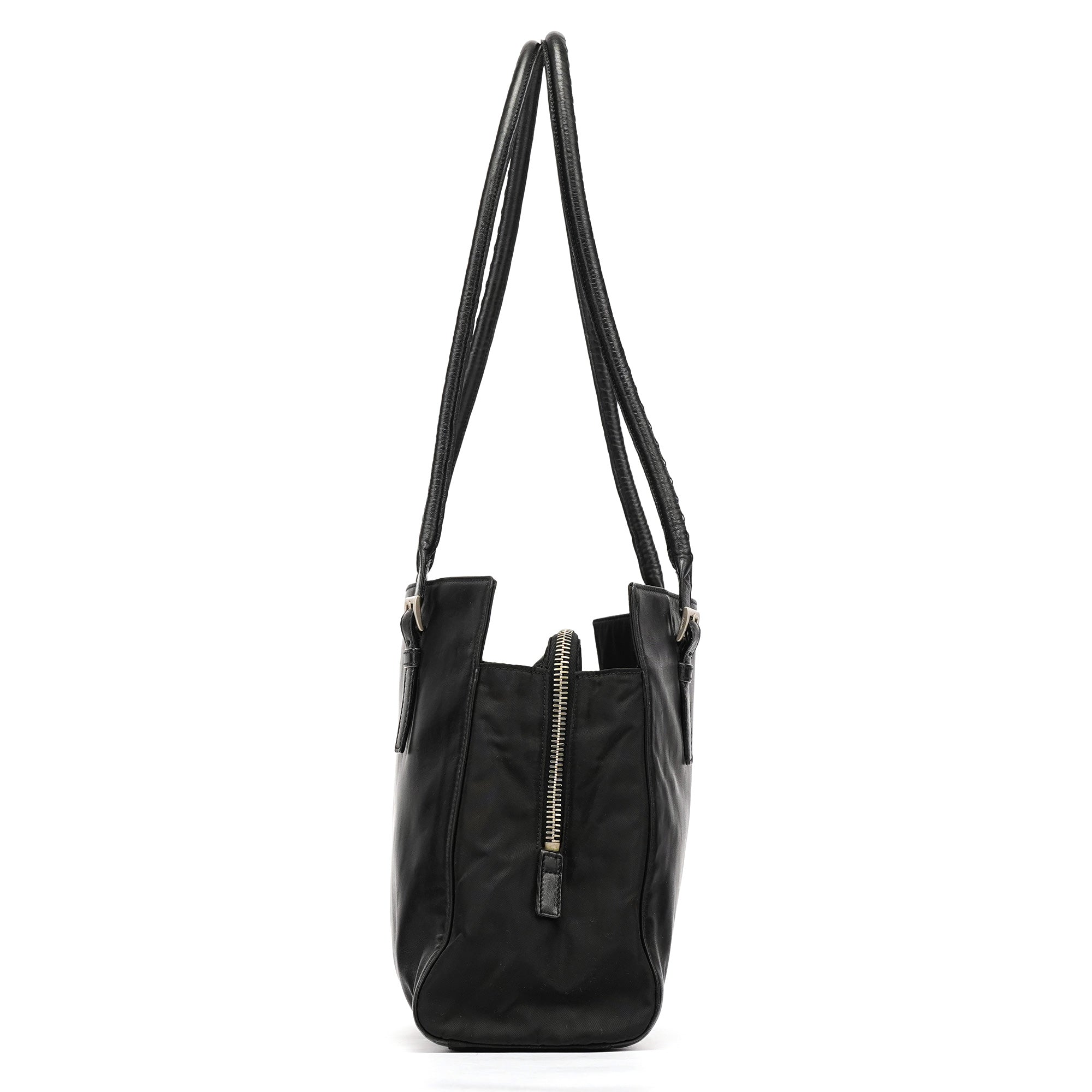 Black Tessuto Nappa Leather Tote Bag