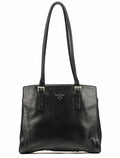Black Tessuto Nappa Leather Tote Bag