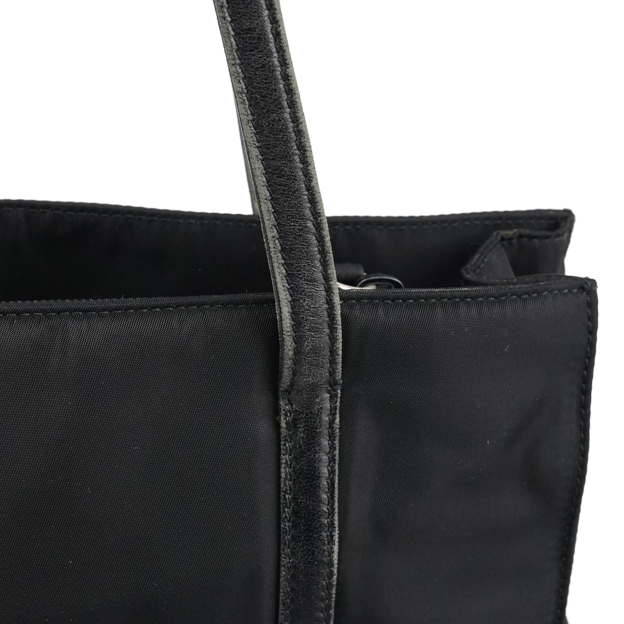 1995 Black Tessuto Nappa Nylon Tote Bag
