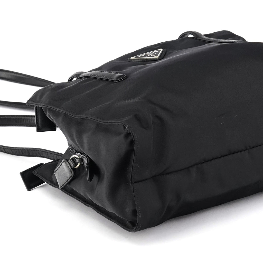 Black Tessuto Nappa Nylon Tote Bag