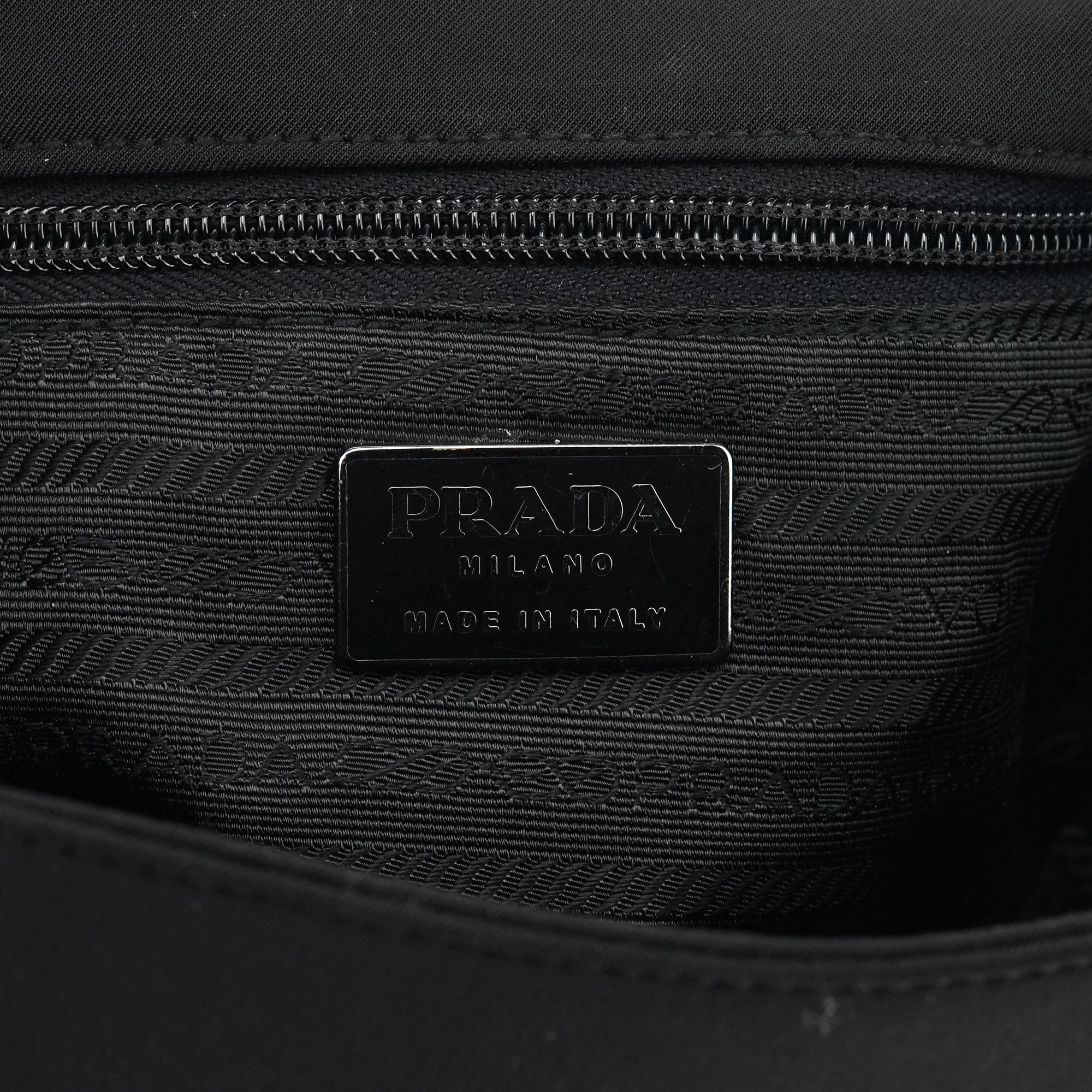Black Tessuto Nylon Buckle Top Handle Bag