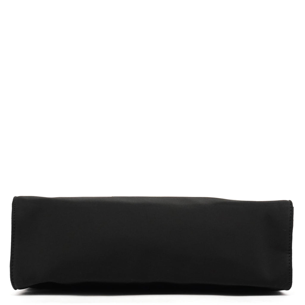 Black Tessuto Nylon Buckle Top Handle Bag