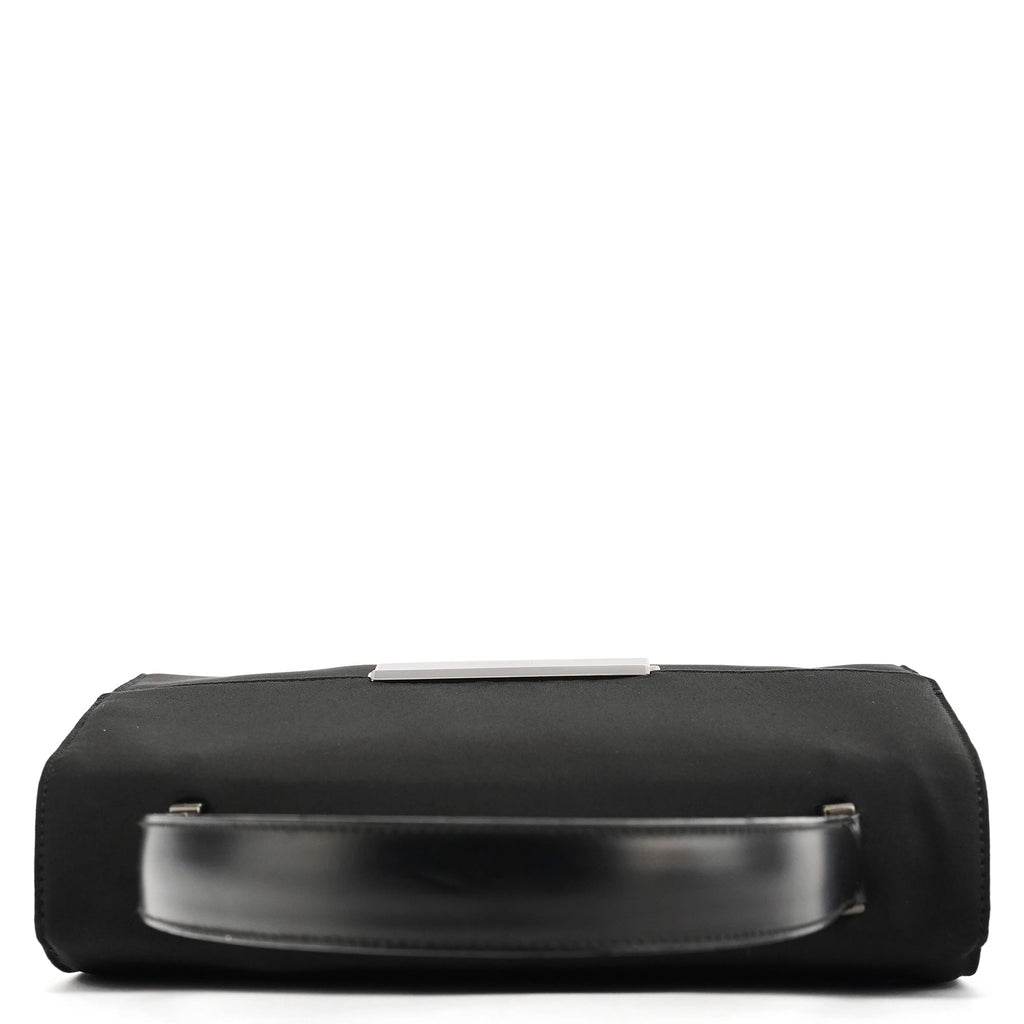 Black Tessuto Nylon Buckle Top Handle Bag