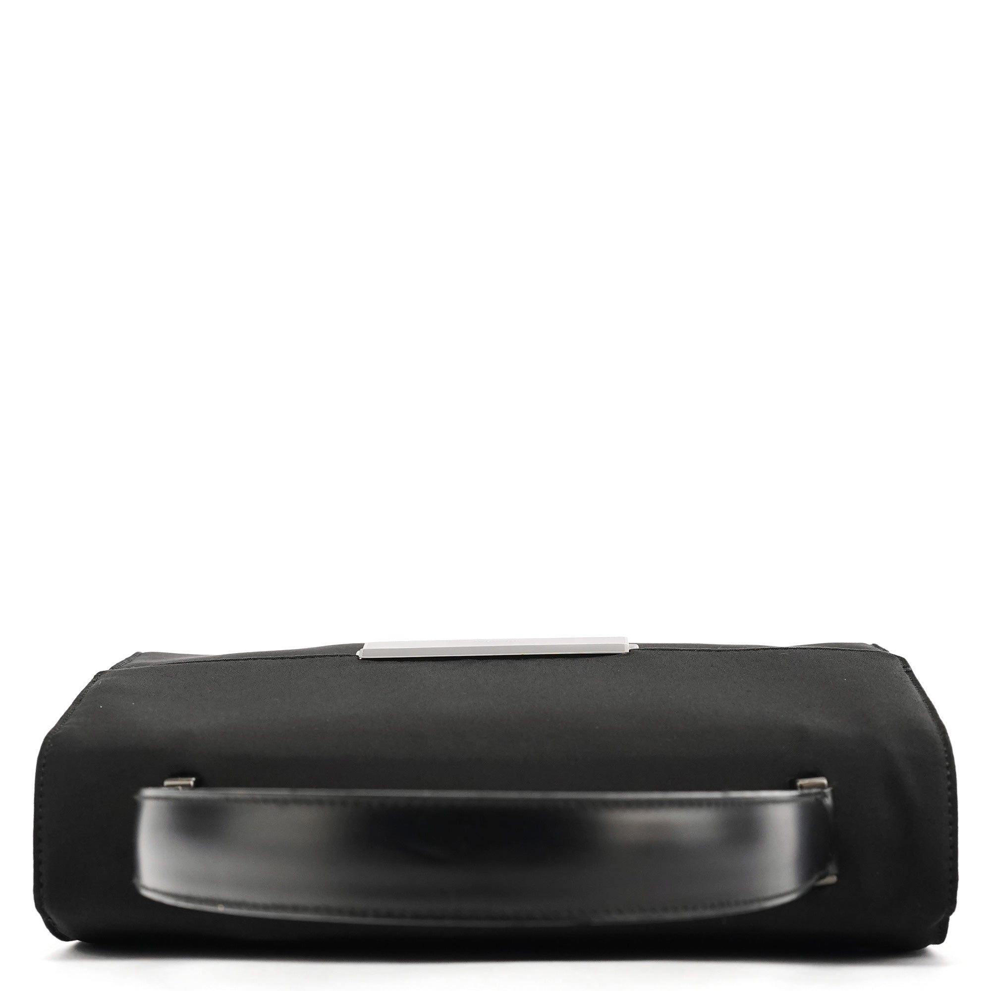 Black Tessuto Nylon Buckle Top Handle Bag