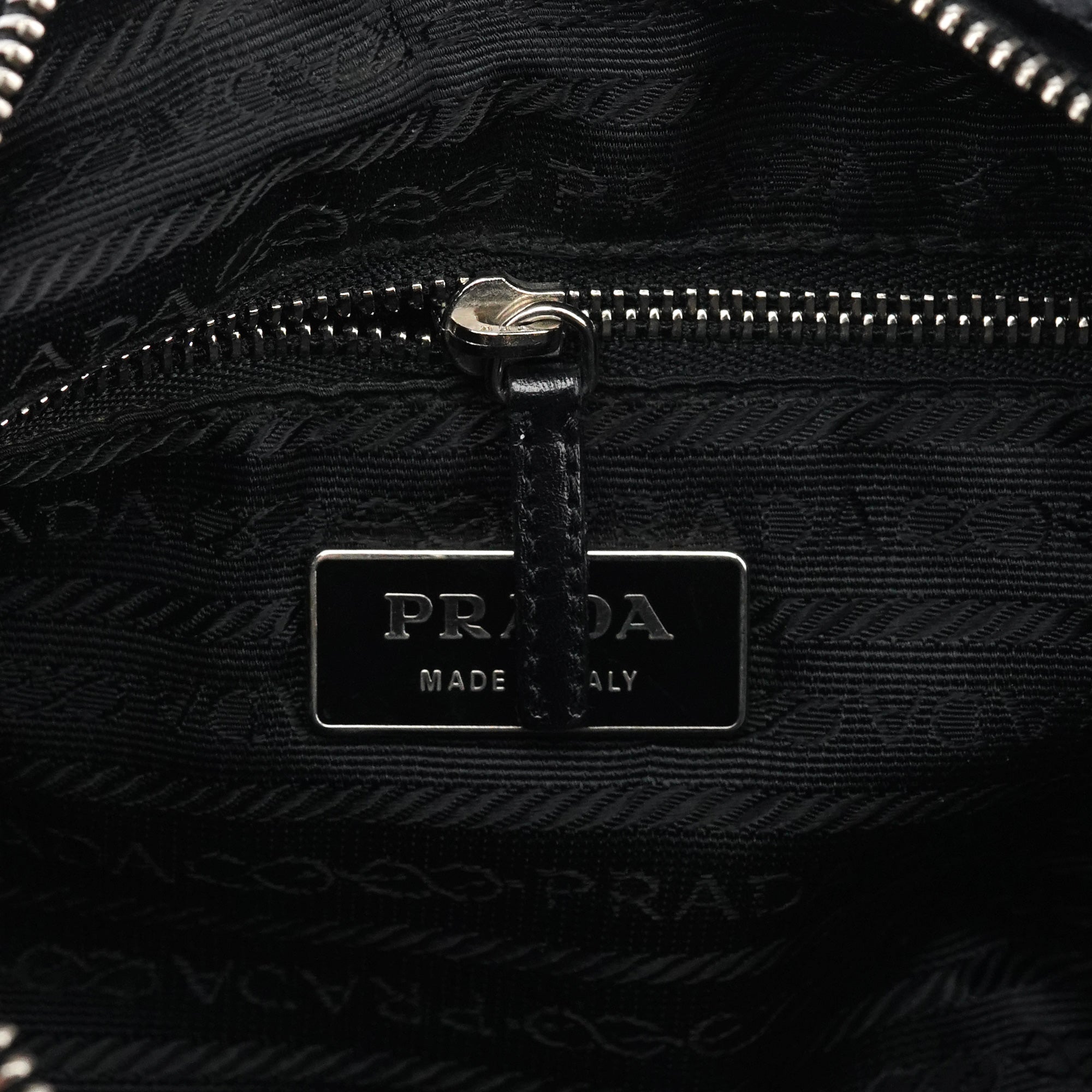 Black Tessuto Nylon Hobo Shoulder Bag