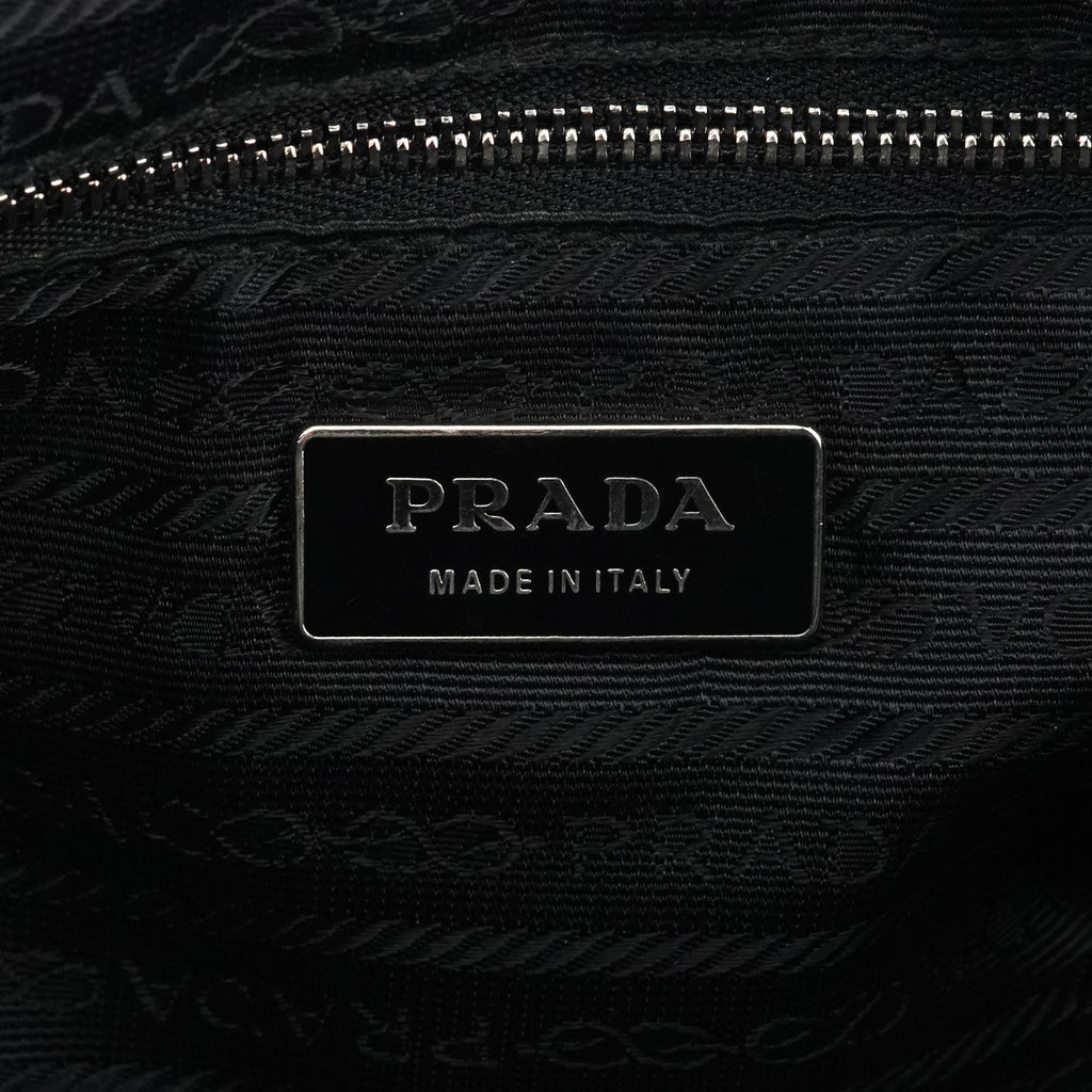 Black Tessuto Nylon Hobo Shoulder Bag