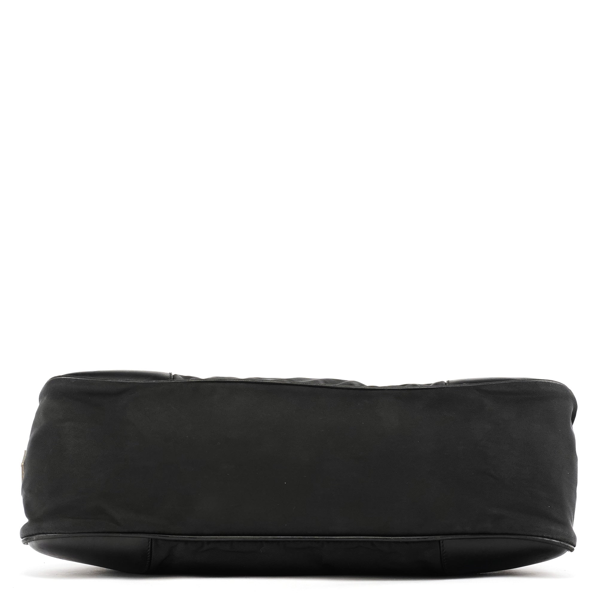 Black Tessuto Nylon Hobo Shoulder Bag