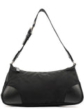 Black Tessuto Nylon Hobo Shoulder Bag