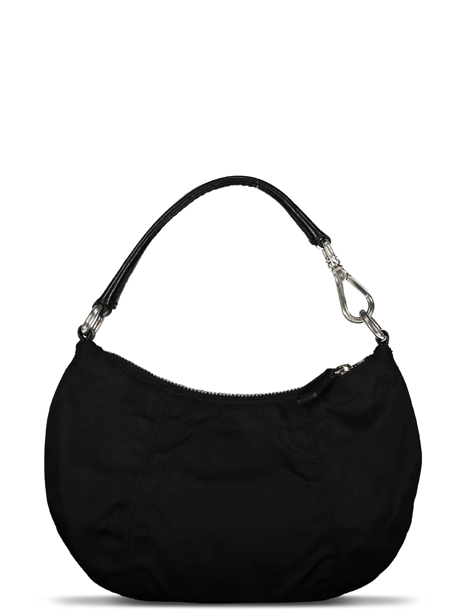 Black Tessuto Nylon Mini Hobo