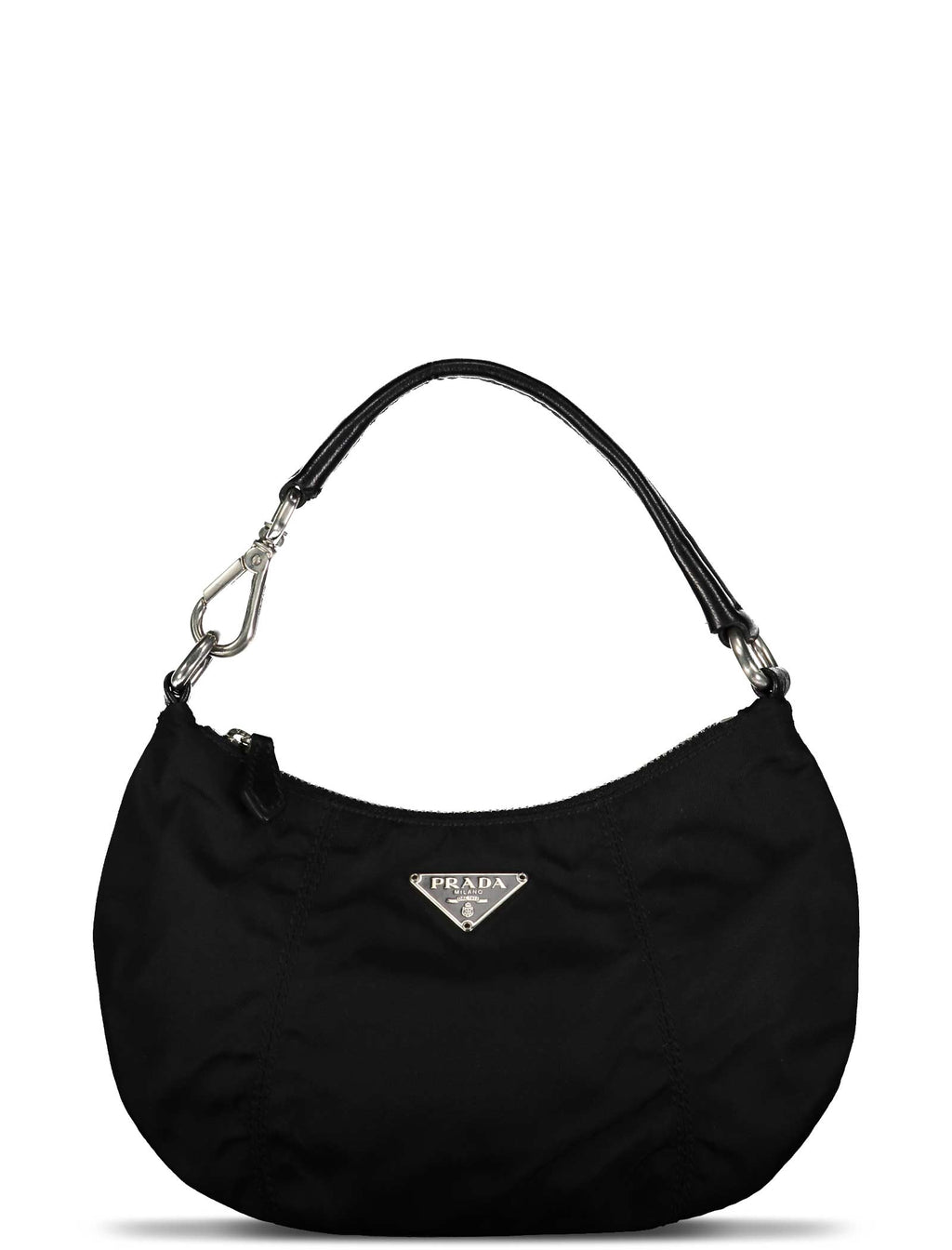 Black Tessuto Nylon Mini Hobo
