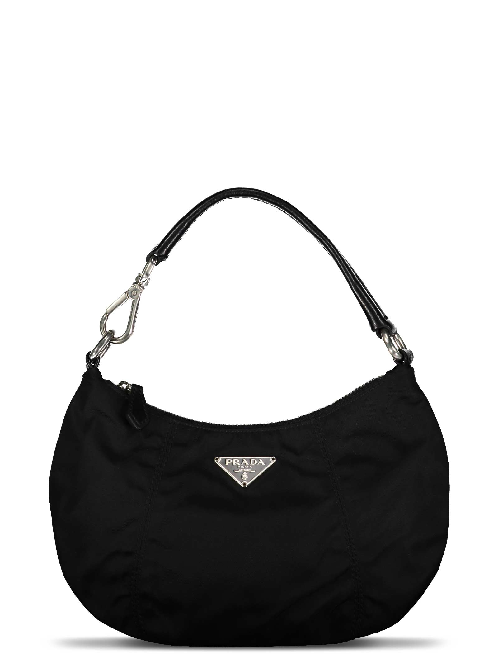 Black Tessuto Nylon Mini Hobo