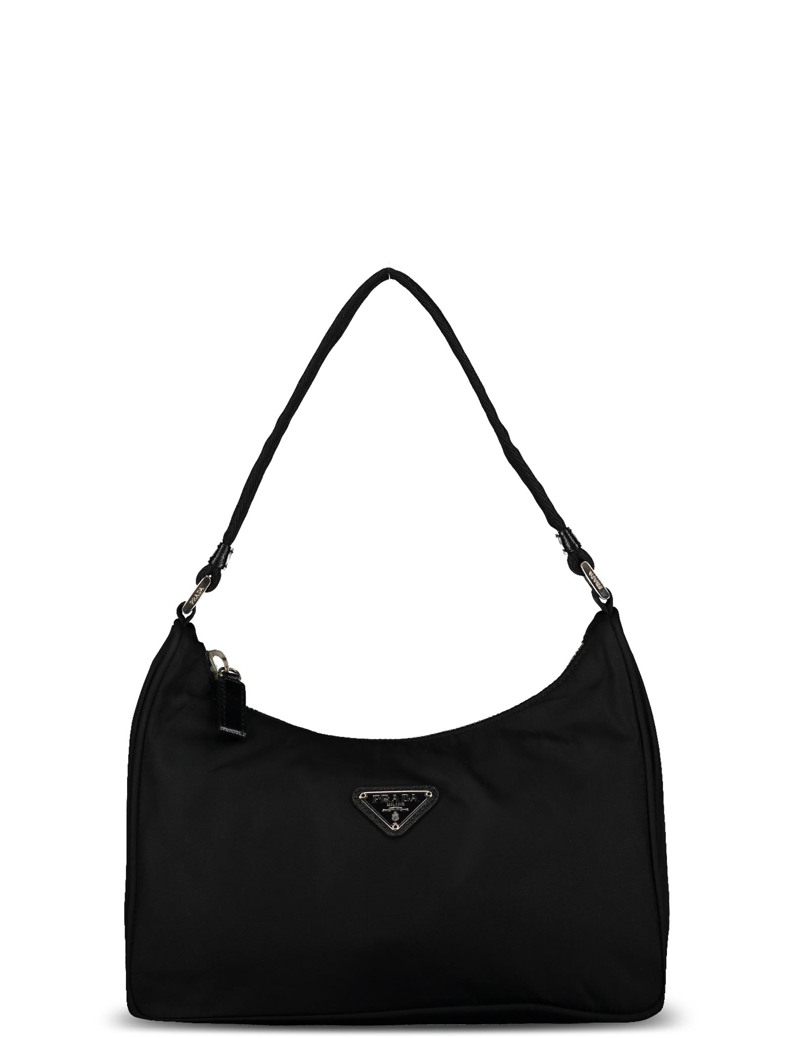 Black Tessuto Nylon Mini Hobo