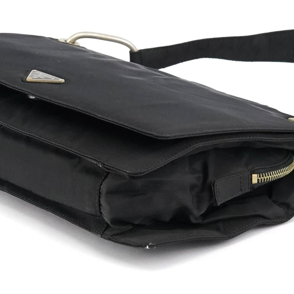 Black Tessuto Nylon Shoulder Bag