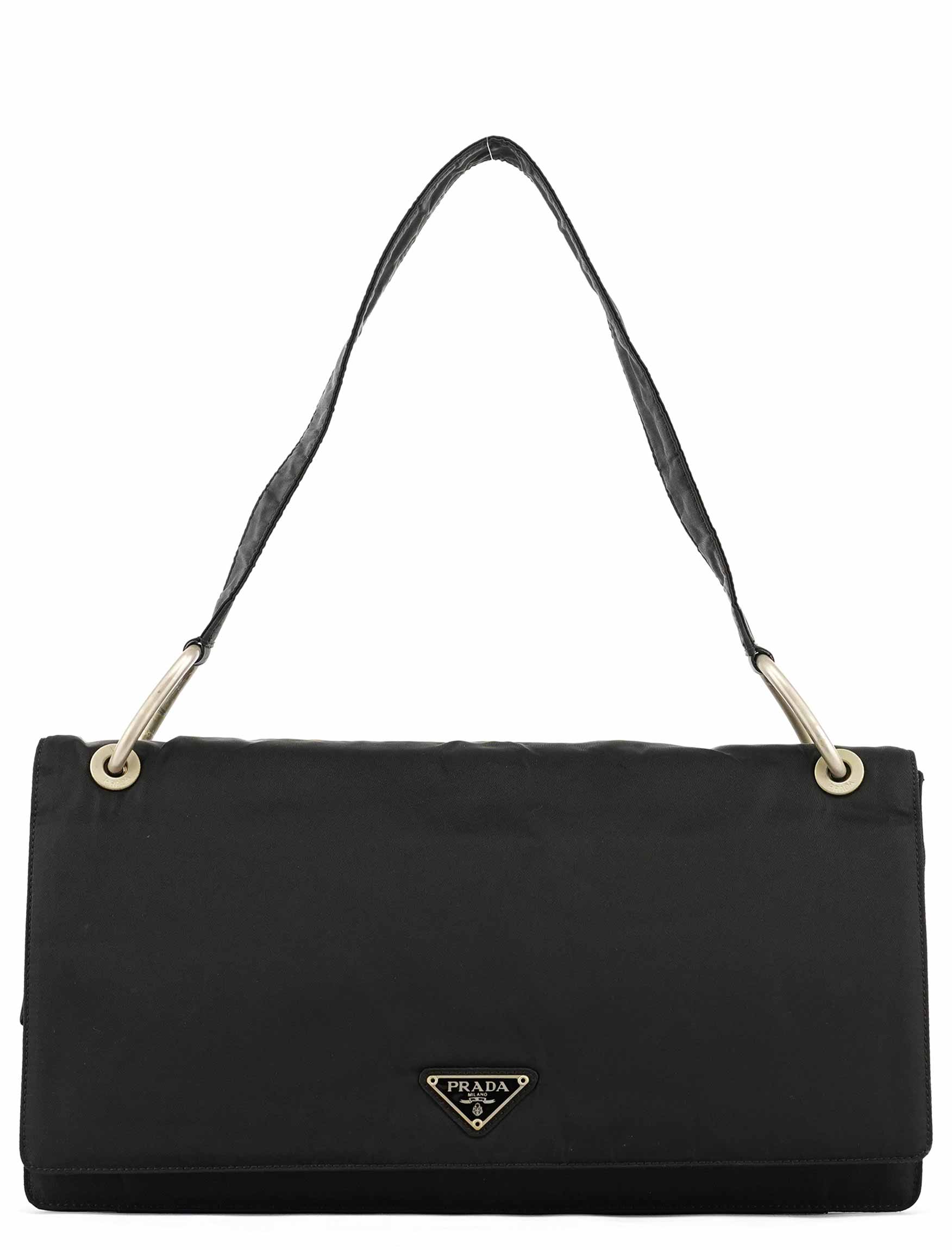 Black Tessuto Nylon Shoulder Bag