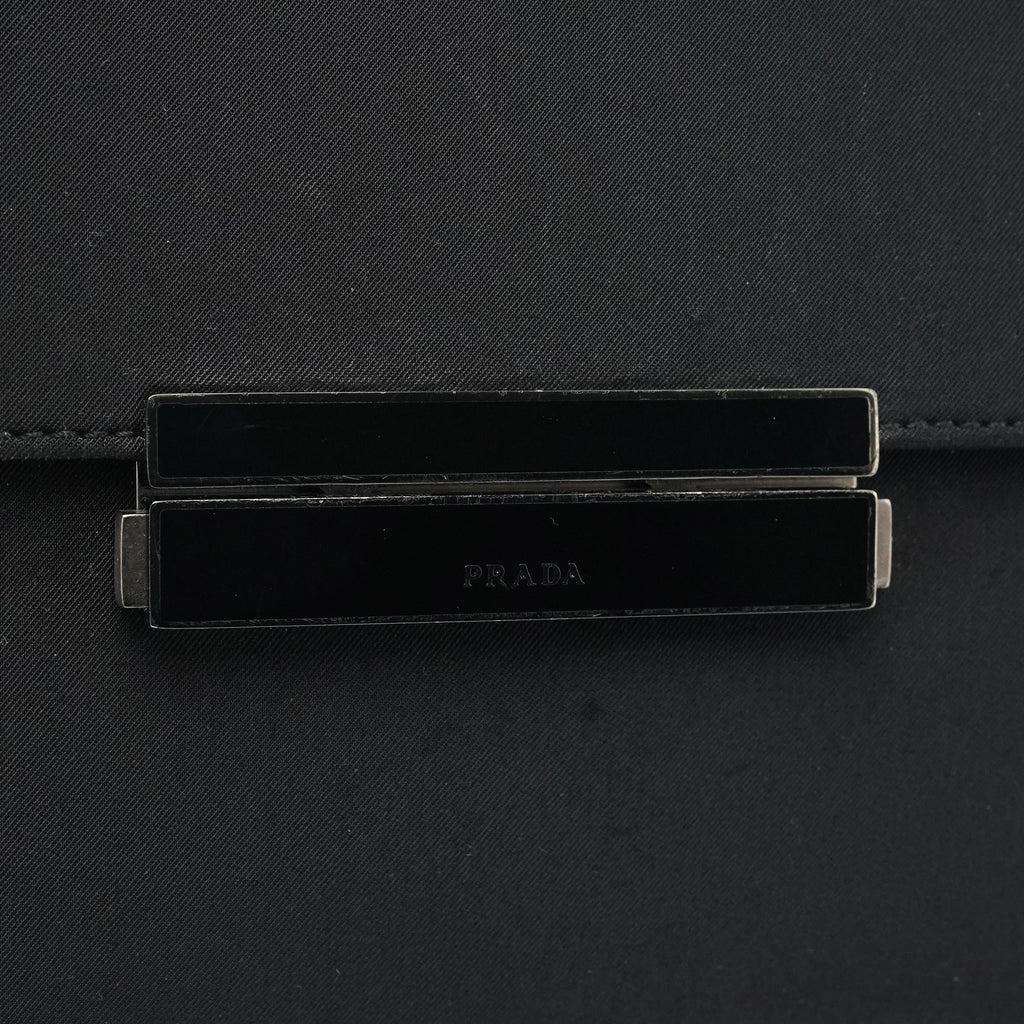 Black Tessuto Nylon Top Handle Bag