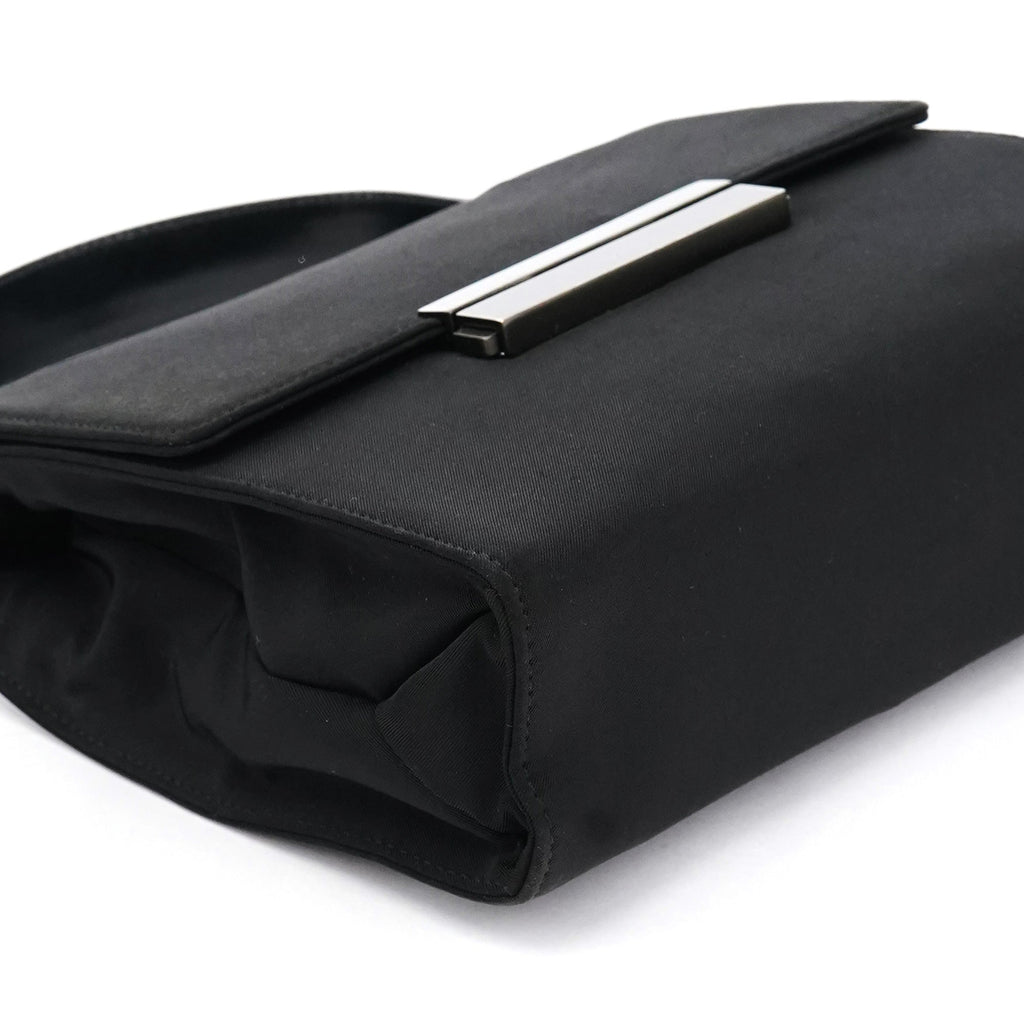 Black Tessuto Nylon Top Handle Bag