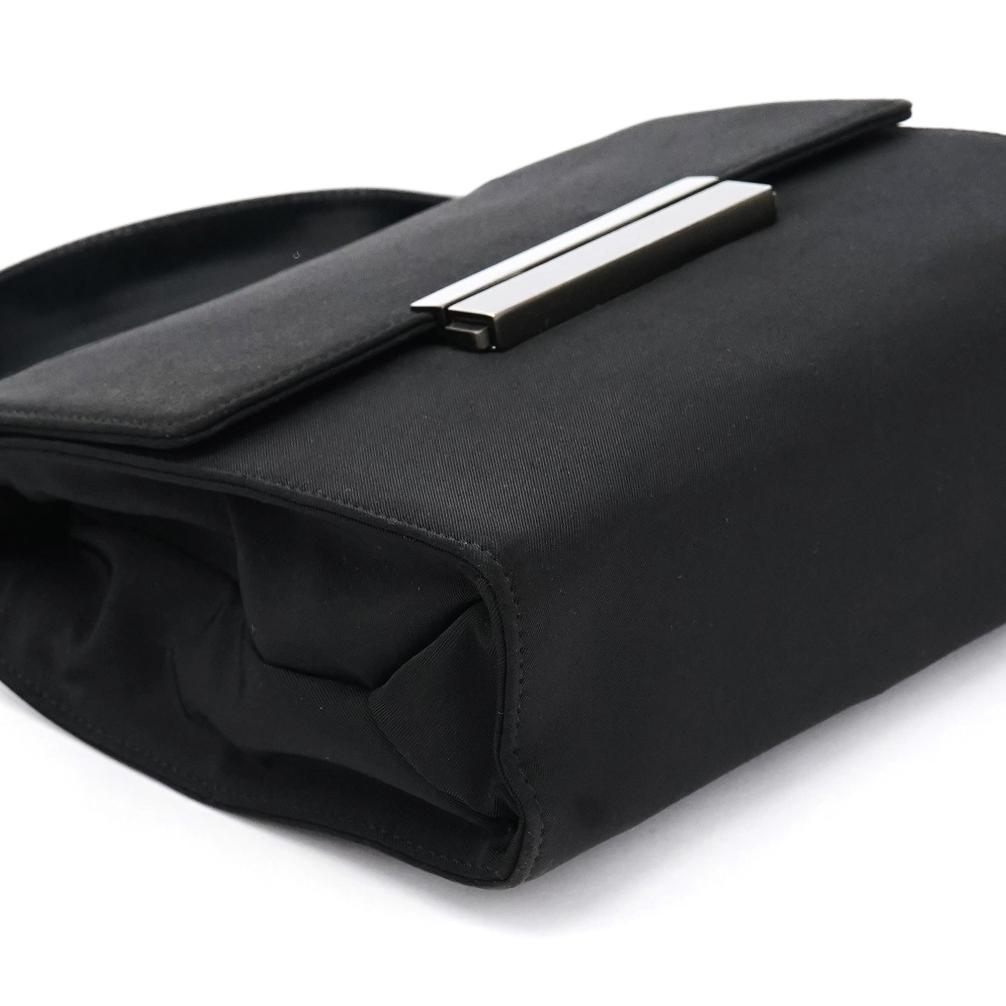 Black Tessuto Nylon Top Handle Bag