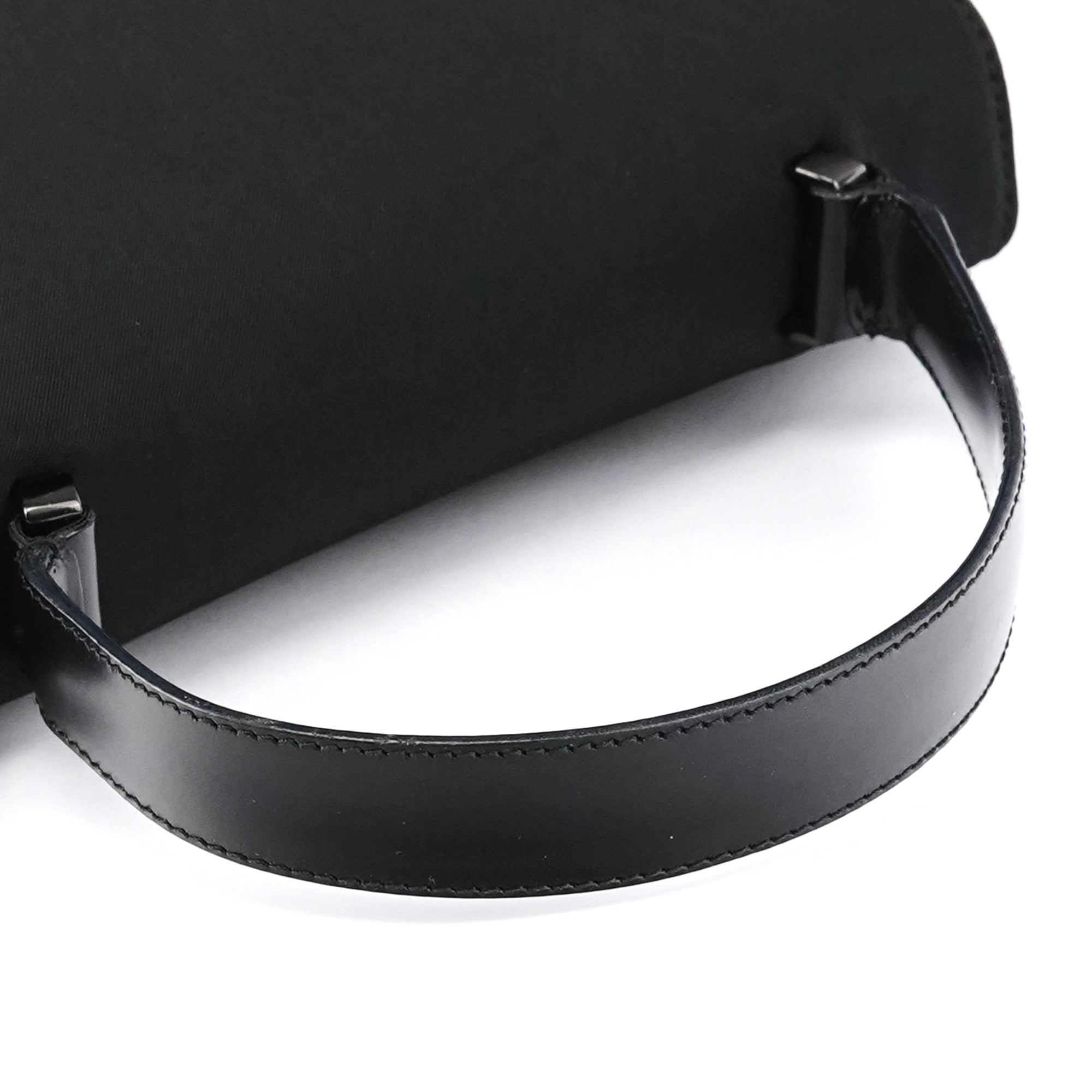 Black Tessuto Nylon Top Handle Bag