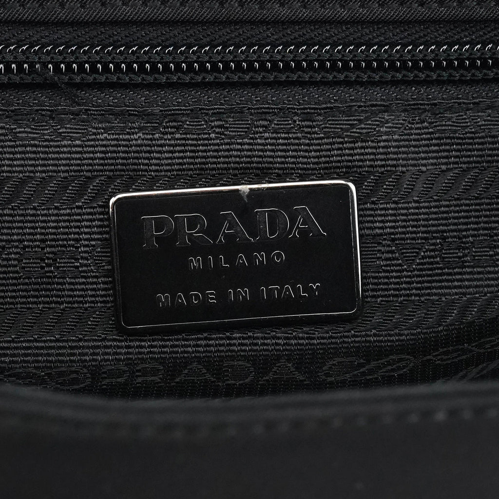 Black Tessuto Nylon Top Handle Bag