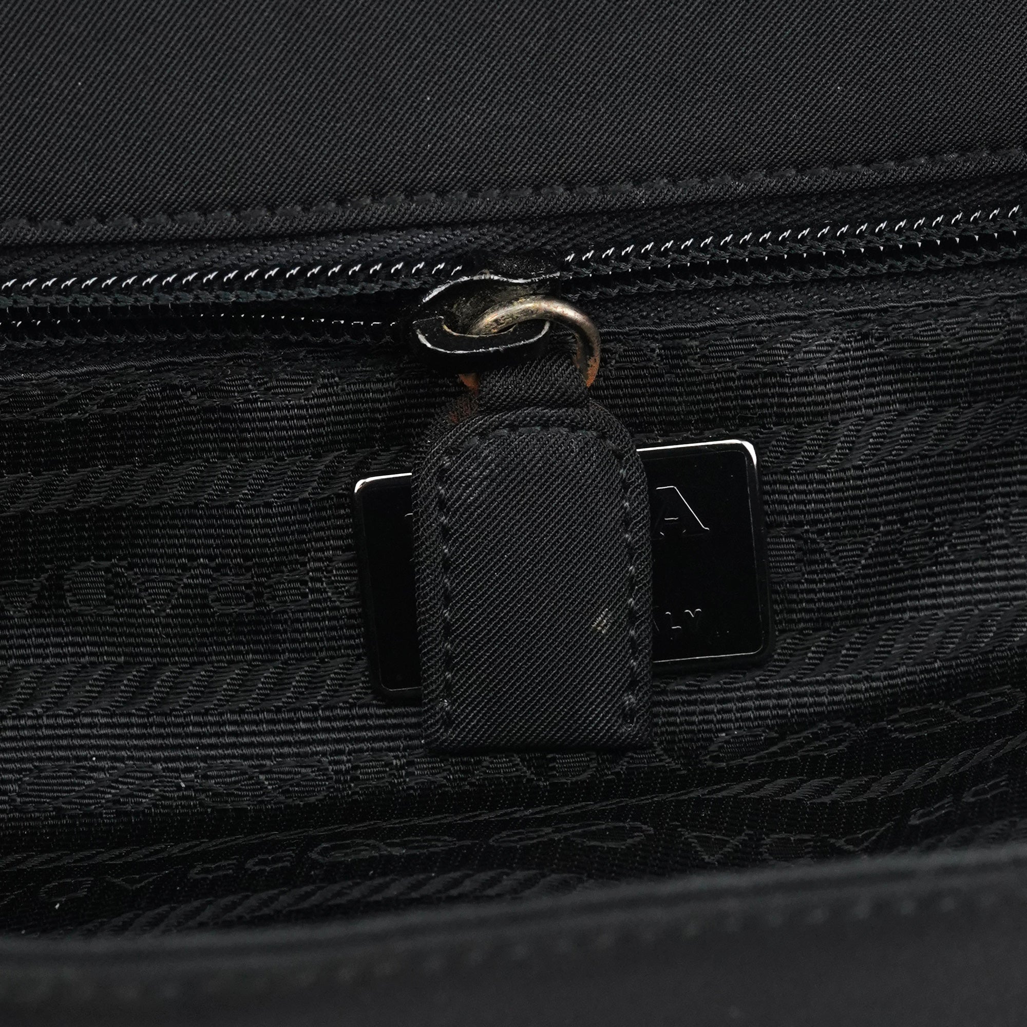 Black Tessuto Nylon Top Handle Bag