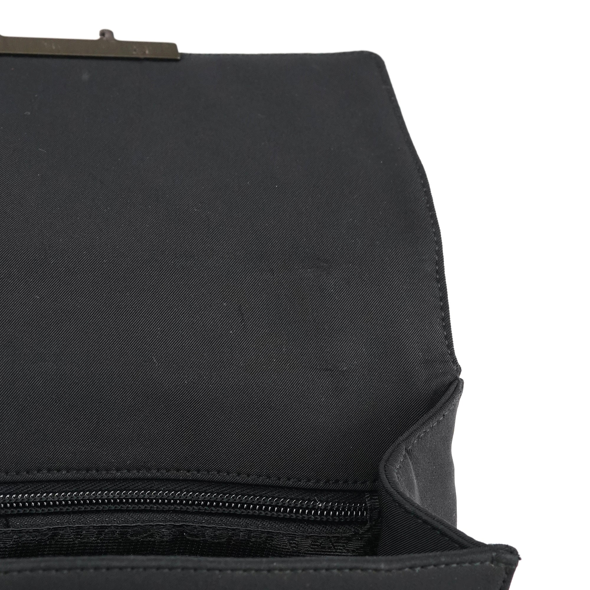 Black Tessuto Nylon Top Handle Bag