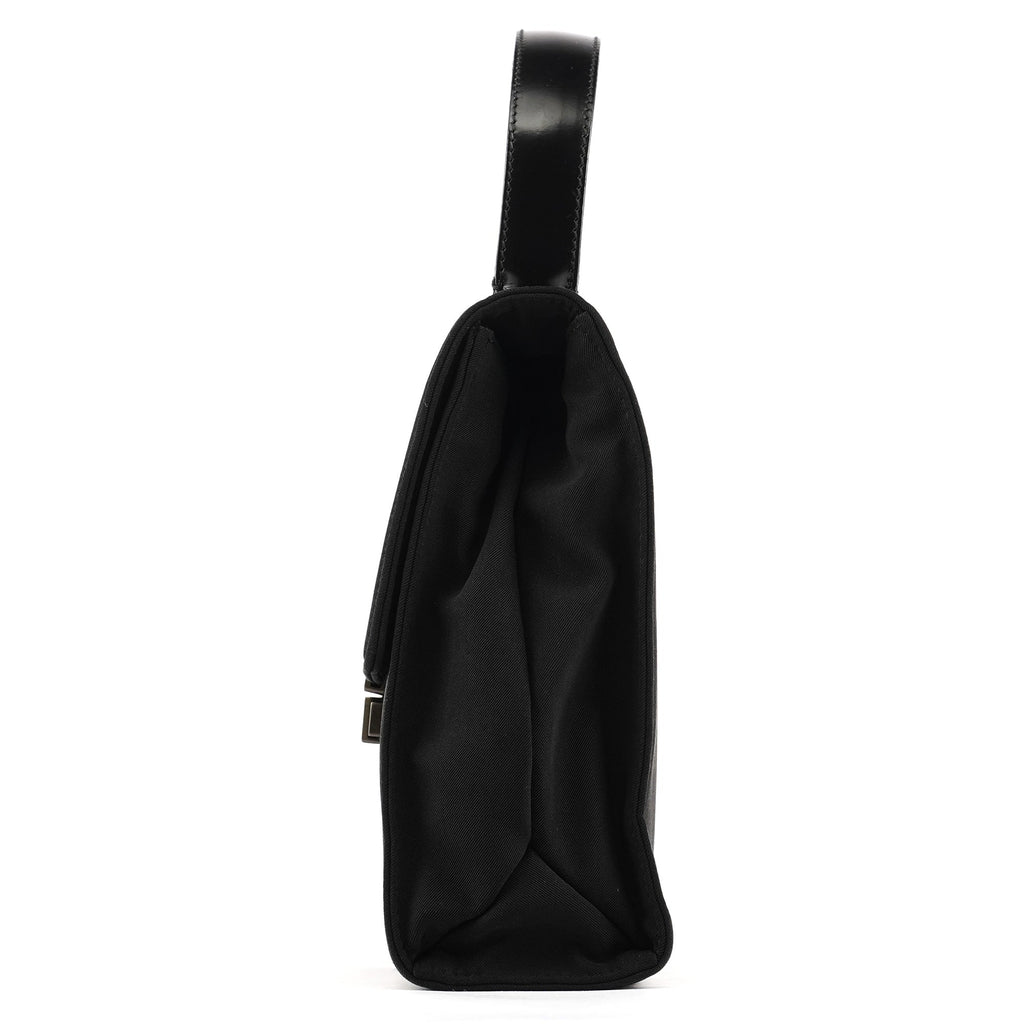 Black Tessuto Nylon Top Handle Bag