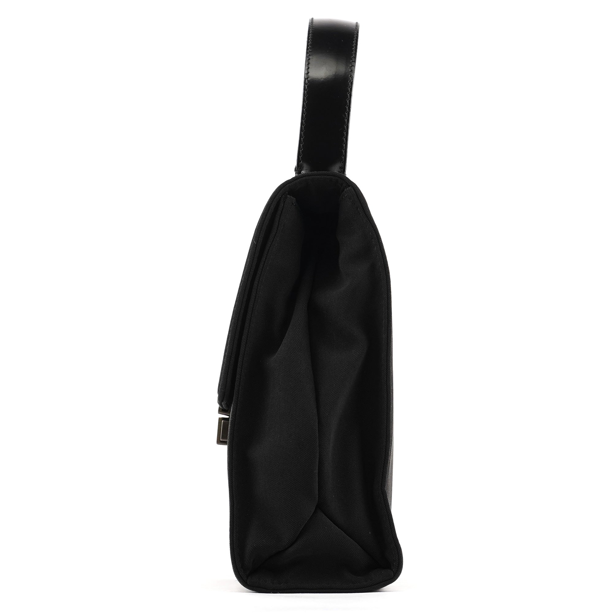 Black Tessuto Nylon Top Handle Bag