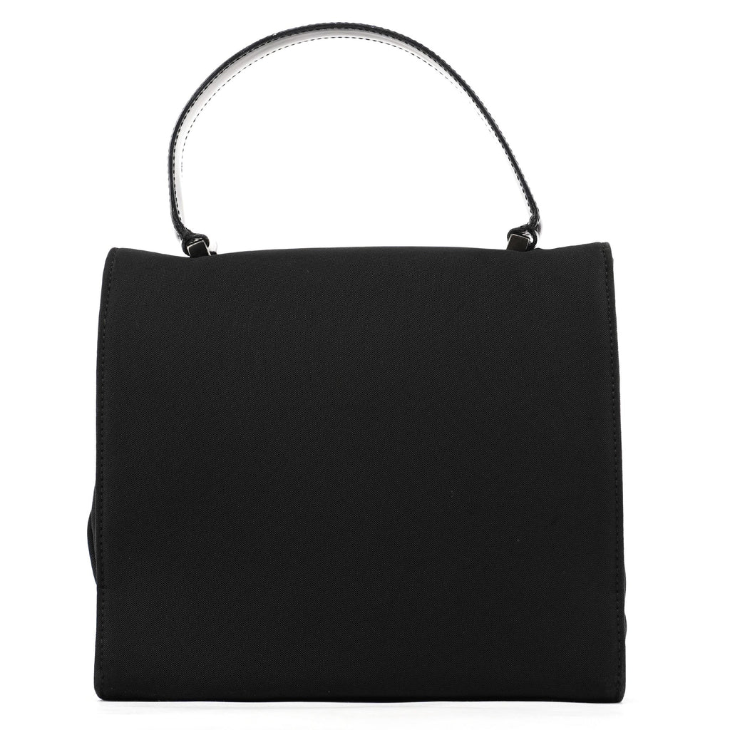 Black Tessuto Nylon Top Handle Bag