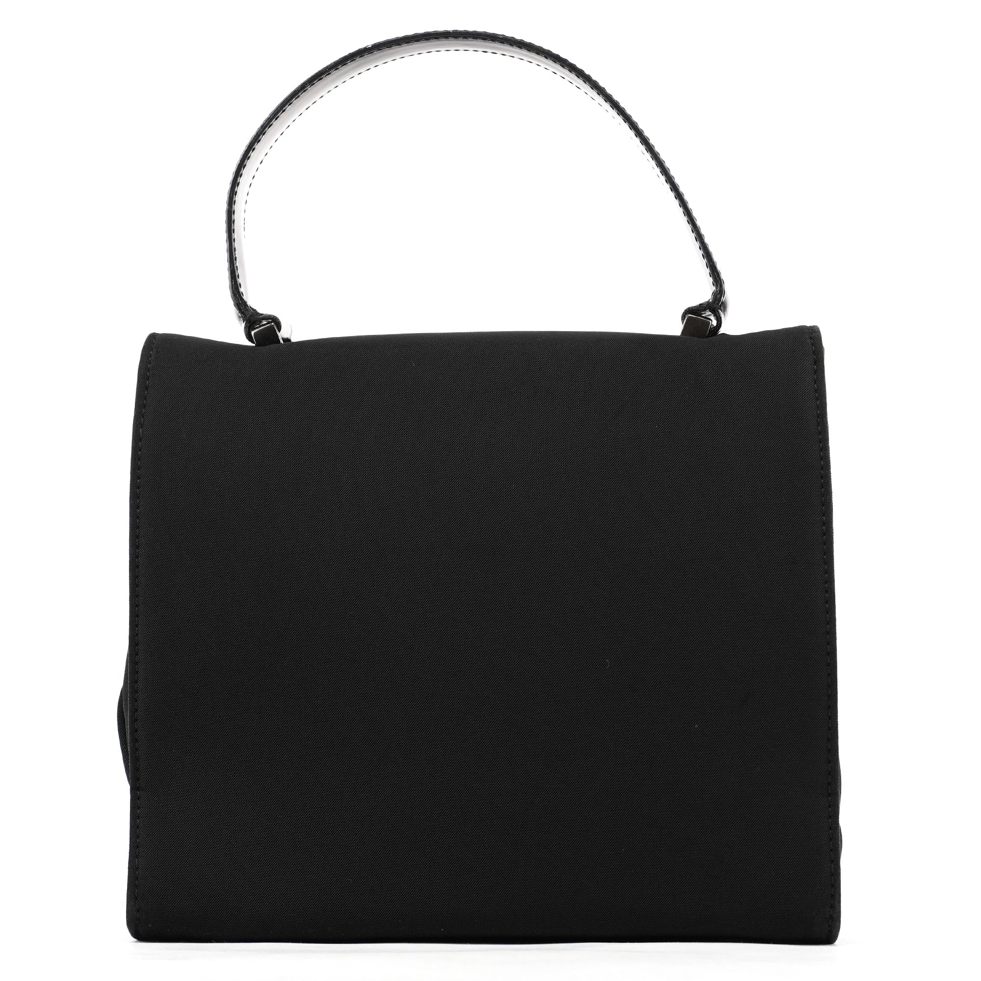 Black Tessuto Nylon Top Handle Bag