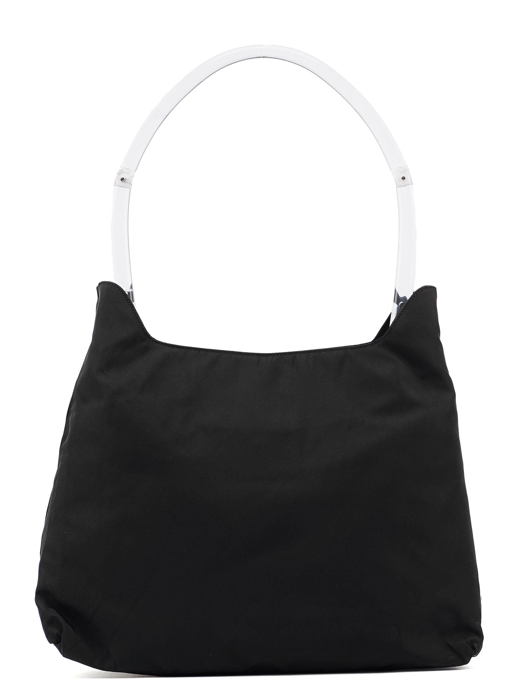 Black Tessuto Plastic Shoulder Bag