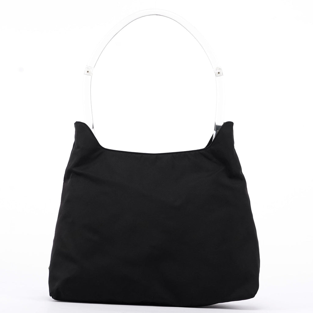 Black Tessuto Plastic Shoulder Bag