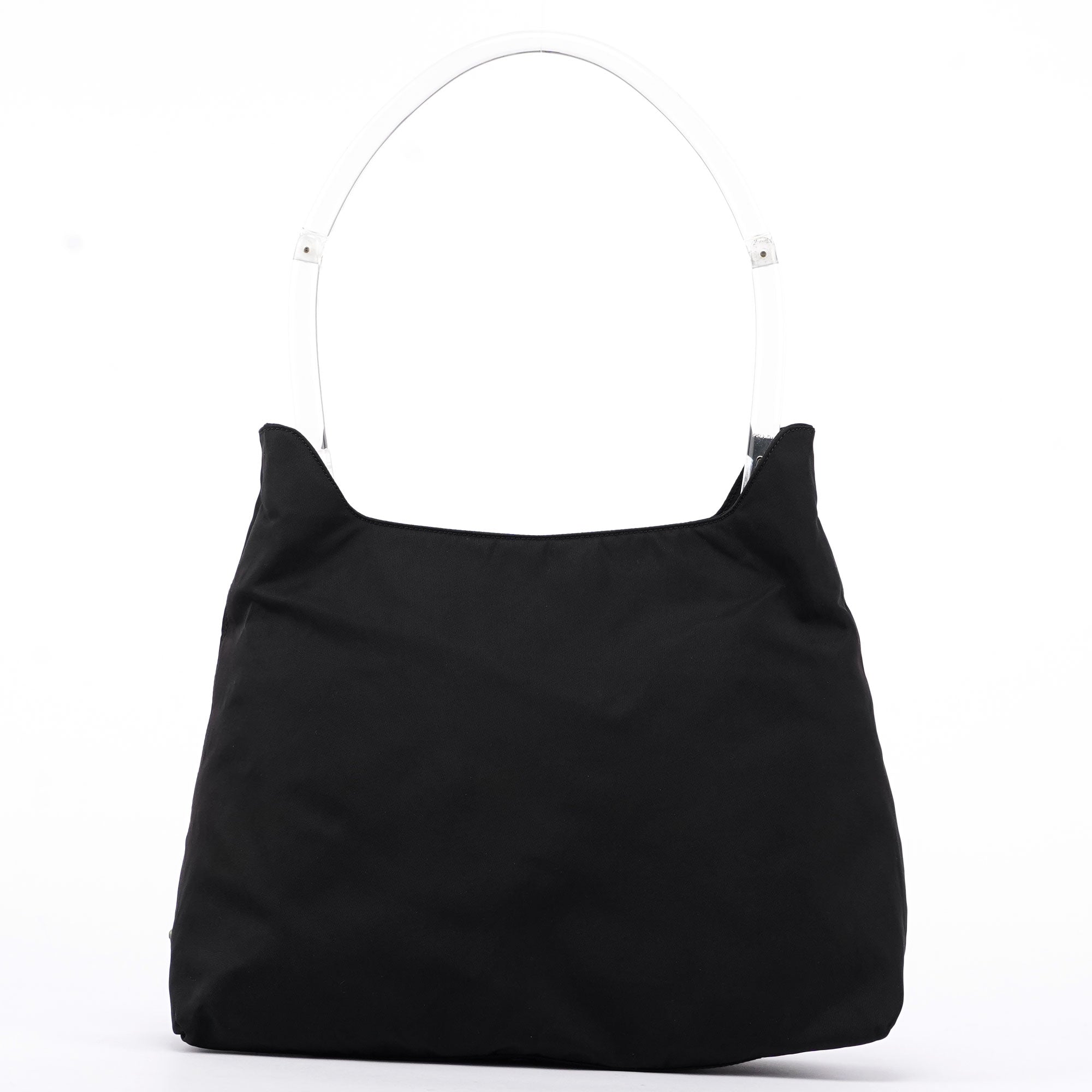 Black Tessuto Plastic Shoulder Bag