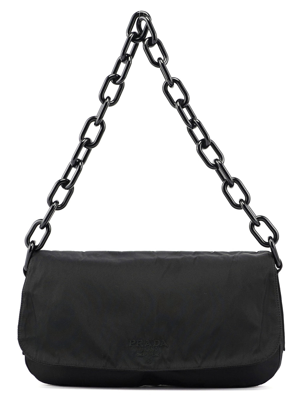 Black Tessuto Plastic Shoulder Bag