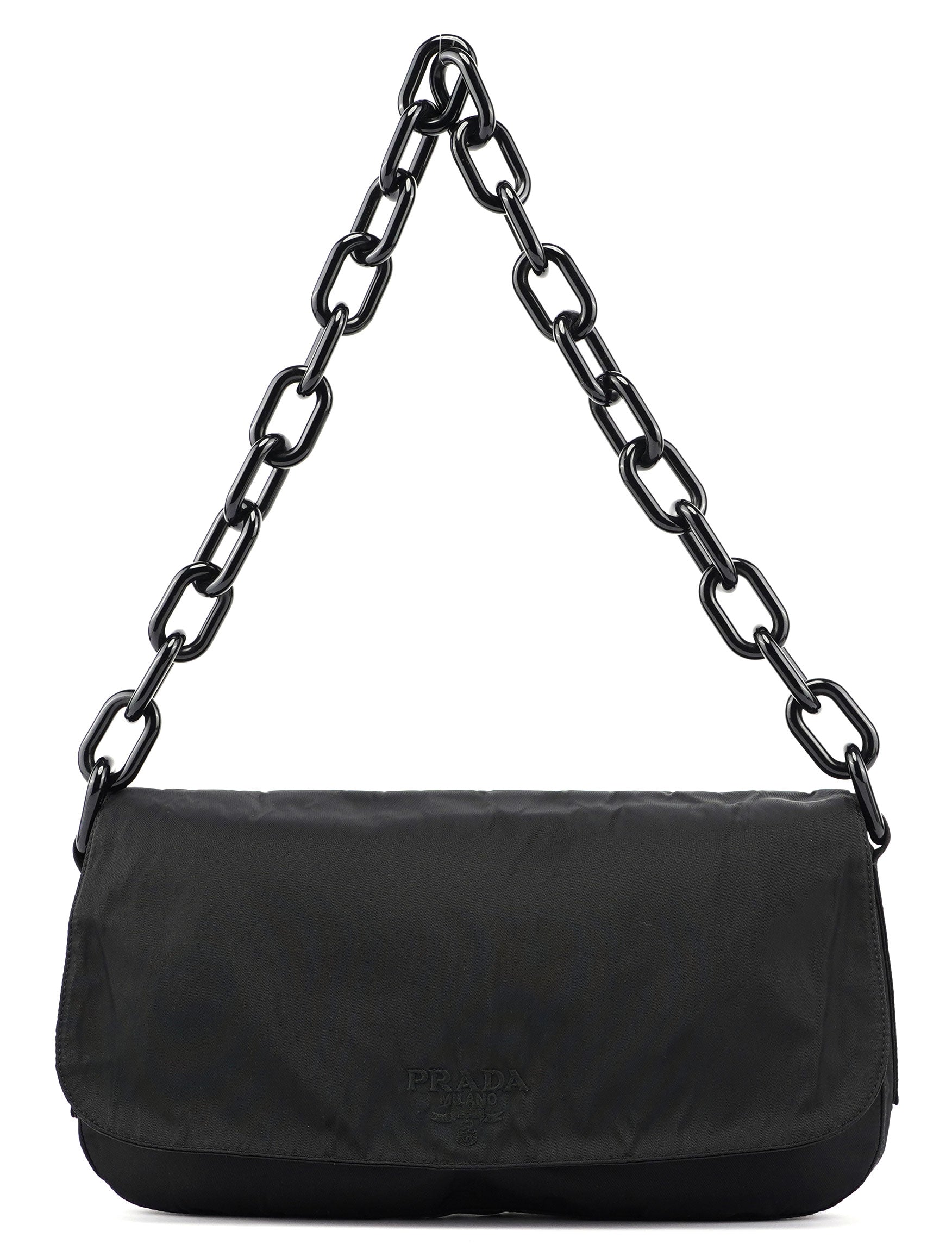 Black Tessuto Plastic Shoulder Bag