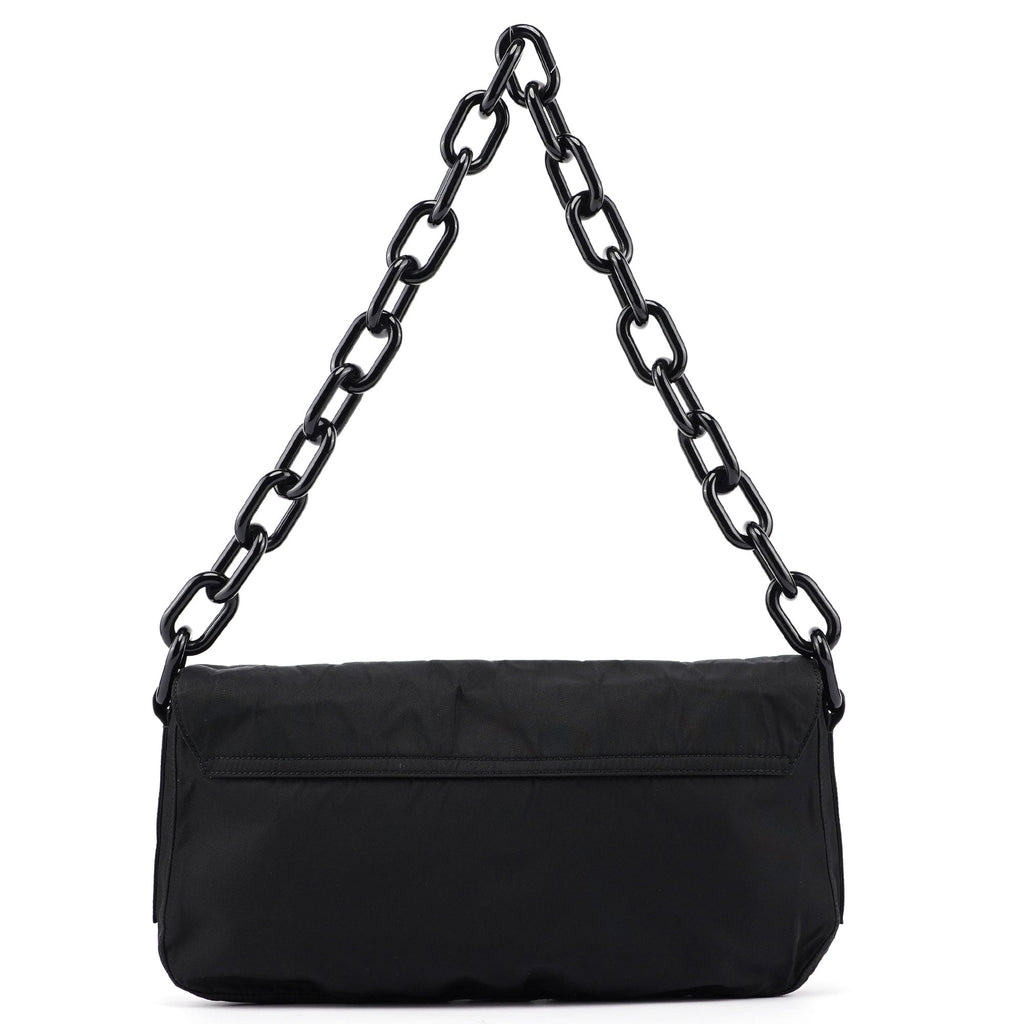 Black Tessuto Plastic Shoulder Bag