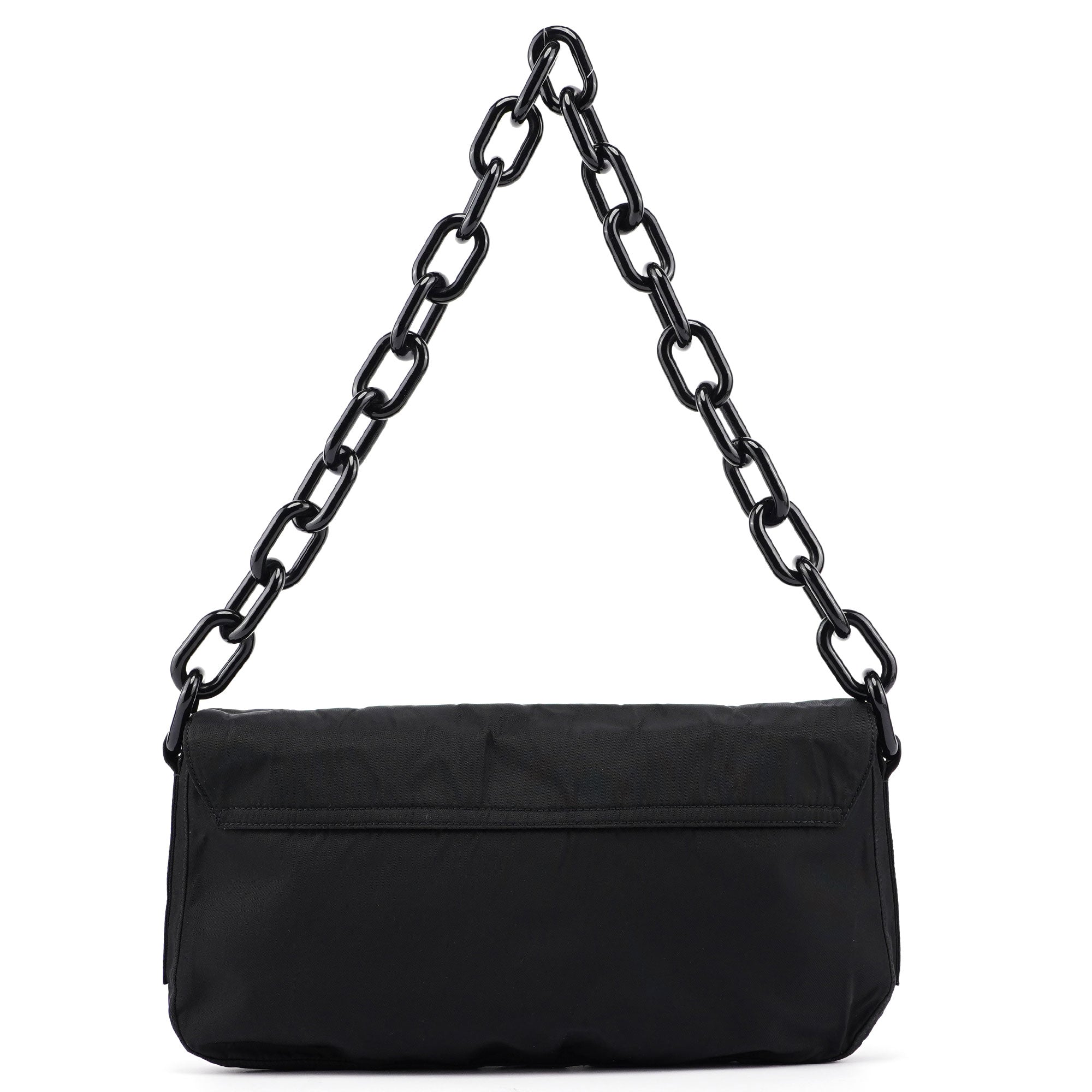 Black Tessuto Plastic Shoulder Bag