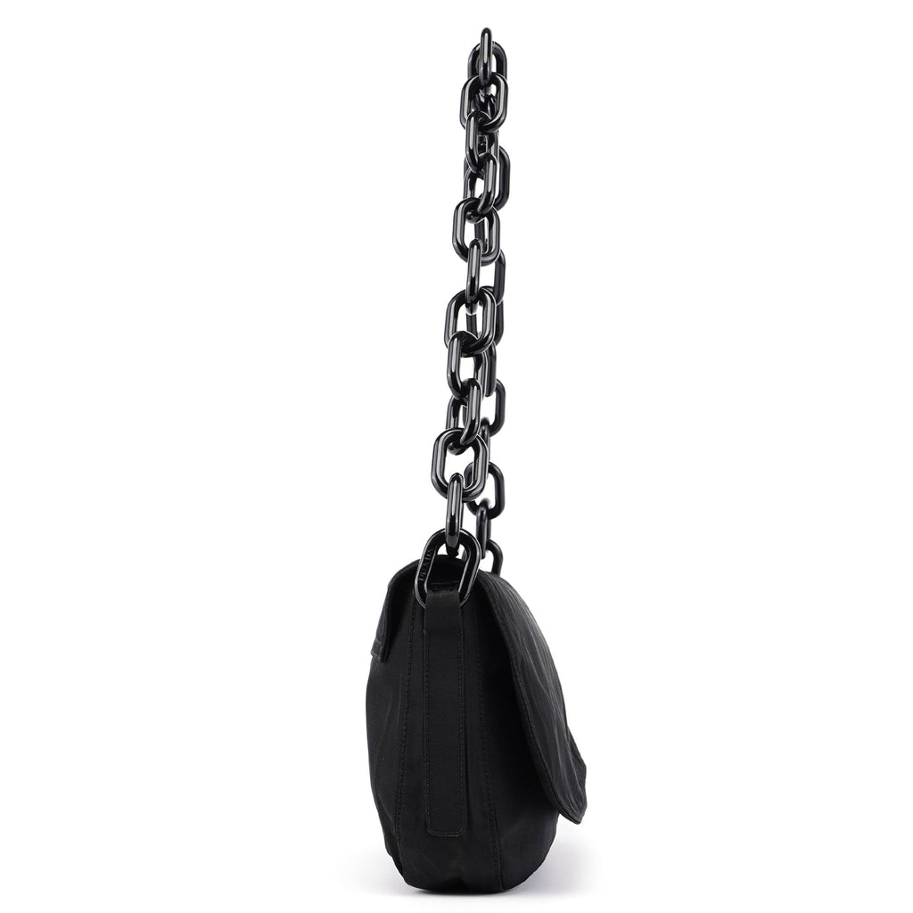 Black Tessuto Plastic Shoulder Bag