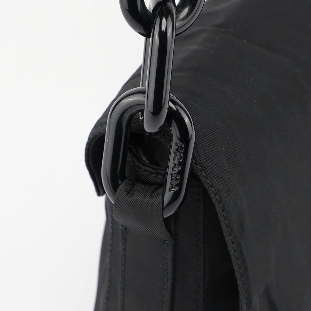 Black Tessuto Plastic Shoulder Bag